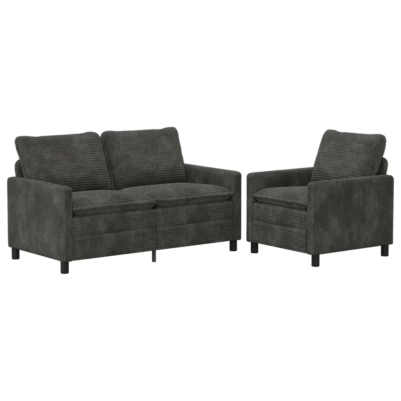 Bankstel 2 pcs Antracietkleurig Polyester is nu te koop bij PeponiXL, paradijselijk wonen!
