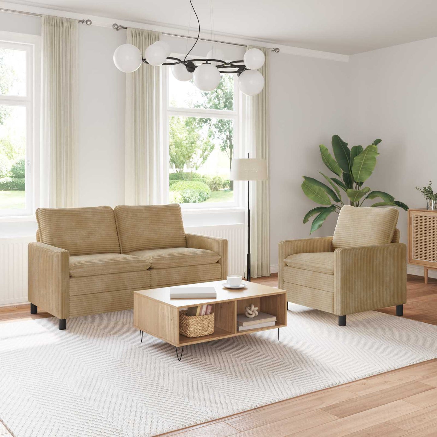 Bankstel 2 pcs Taupe Polyester is nu te koop bij PeponiXL, paradijselijk wonen!
