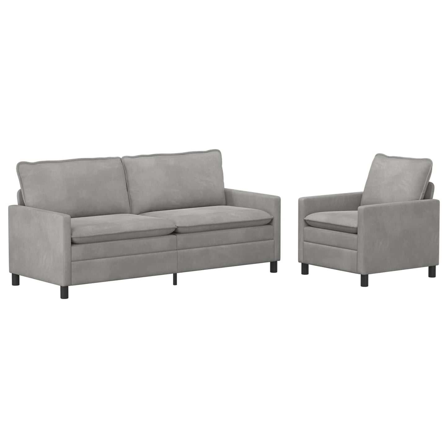 Bankstel 2 pcs Lichtgrijs Fluweel is nu te koop bij PeponiXL, paradijselijk wonen!