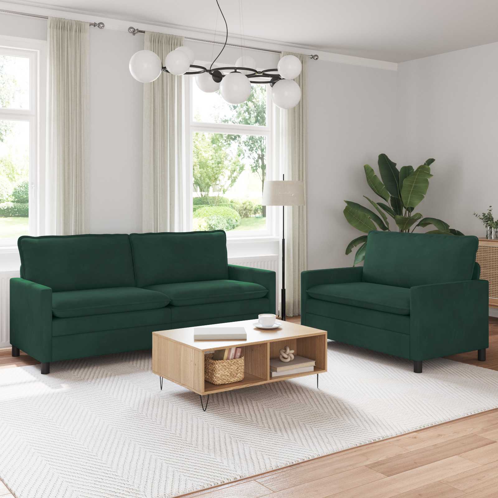 Bankstel 2 pcs Donkergroen Fluweel is nu te koop bij PeponiXL, paradijselijk wonen!