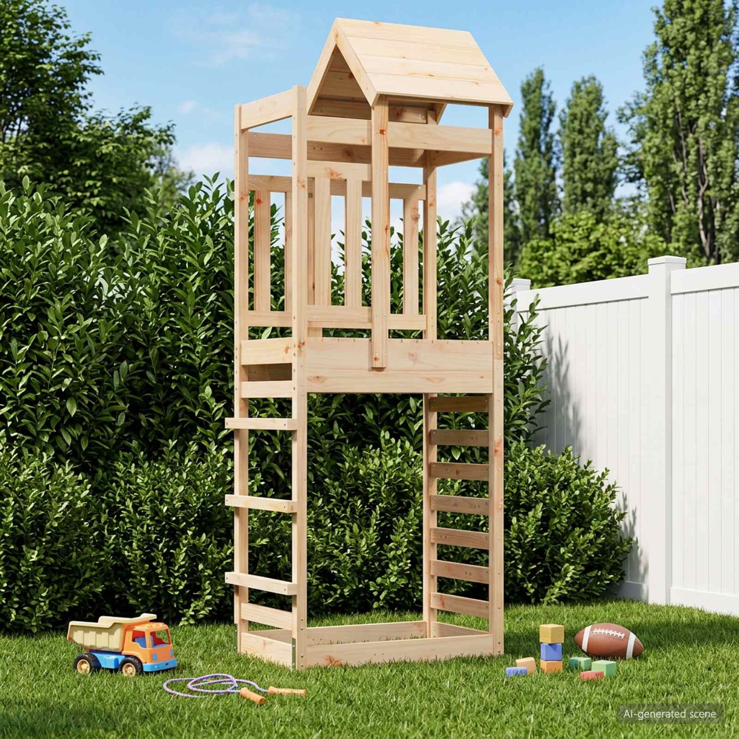 Speeltoren Bruin 52,5 x 85 x 238 cm Massief grenenhout is nu te koop bij PeponiXL, paradijselijk wonen!