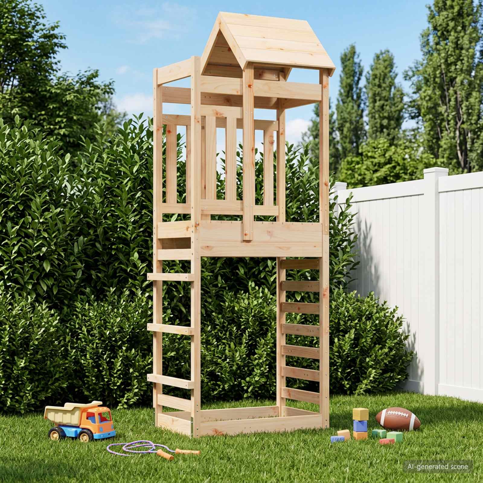 Speeltoren Bruin 52,5 x 85 x 238 cm Massief grenenhout is nu te koop bij PeponiXL, paradijselijk wonen!