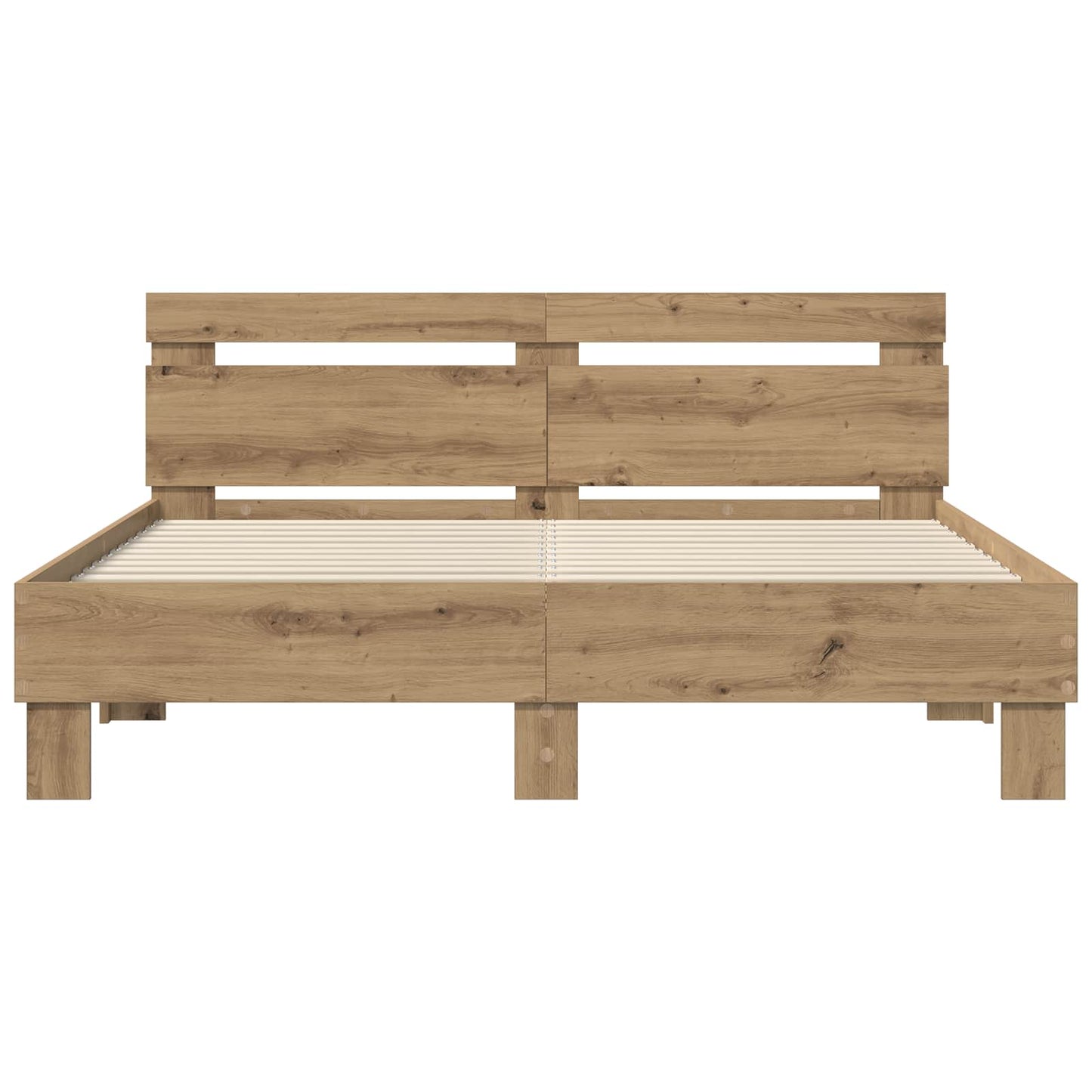 Bedframe met hoofdeinde Artisan Eiken 120 x 200 cm Bewerkt hout is nu te koop bij PeponiXL, paradijselijk wonen!