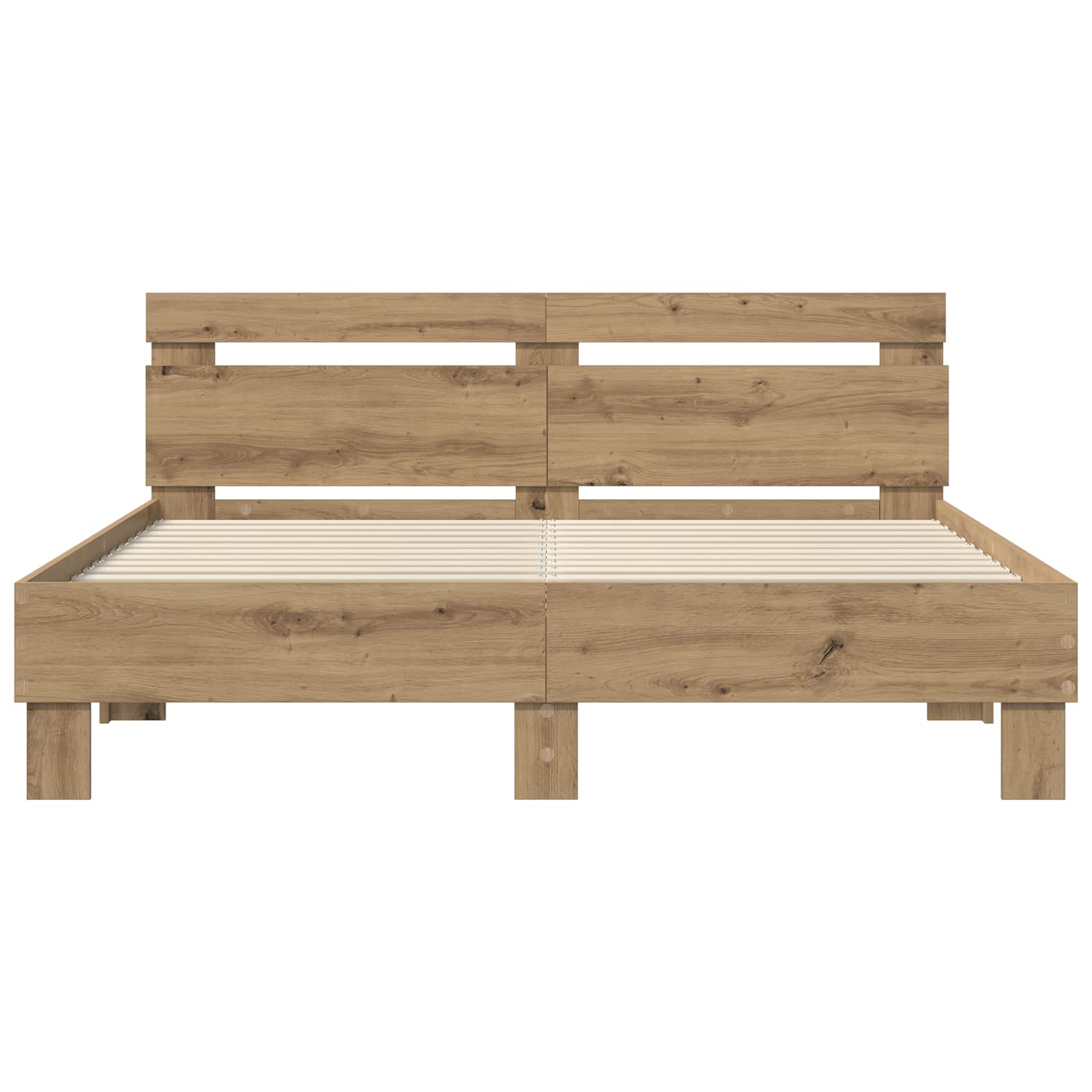 Bedframe met hoofdeinde Artisan Eiken 120 x 200 cm Bewerkt hout is nu te koop bij PeponiXL, paradijselijk wonen!