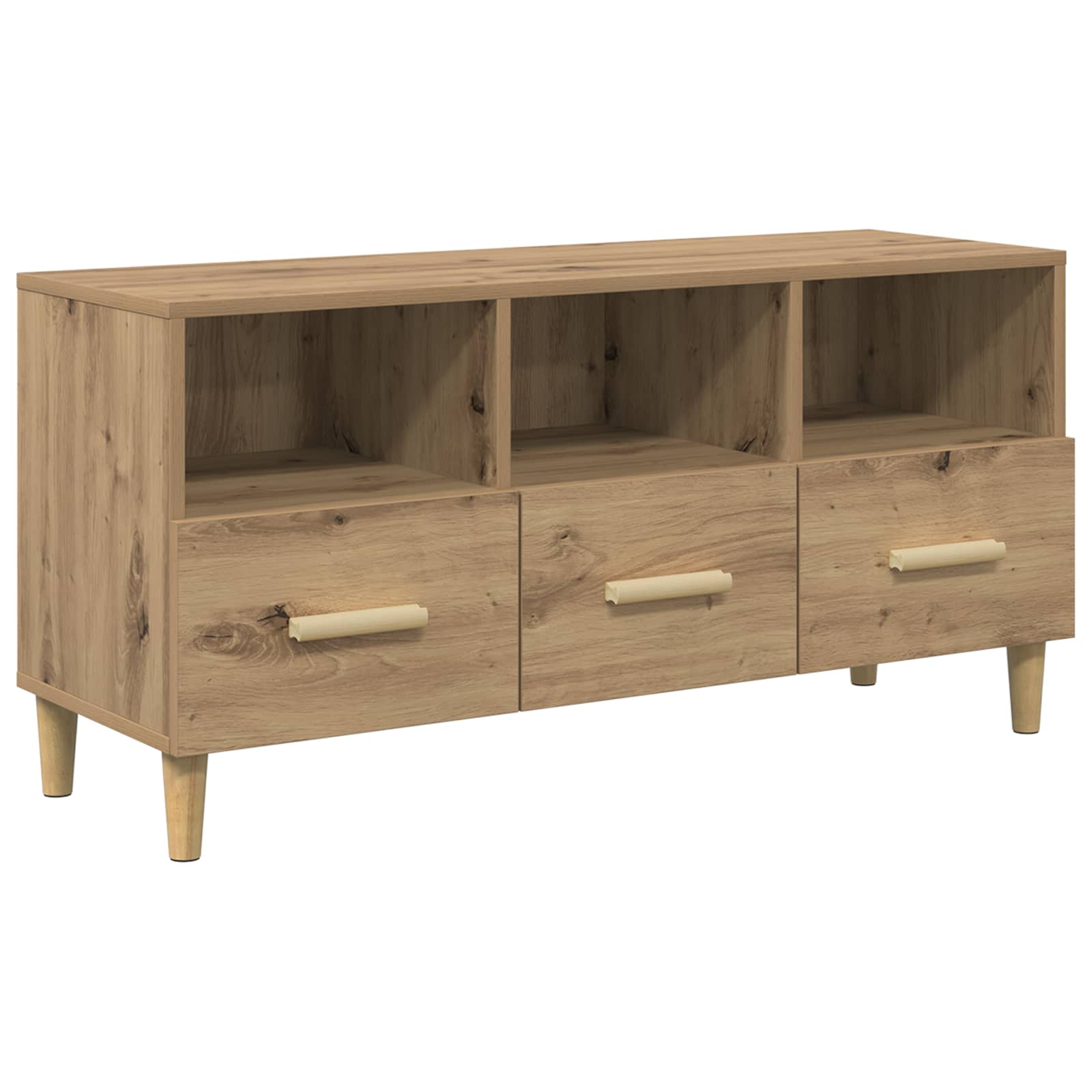 TV-kast Ambachtelijk eiken 102 x 36 x 50 cm Bewerkt hout is nu te koop bij PeponiXL, paradijselijk wonen!