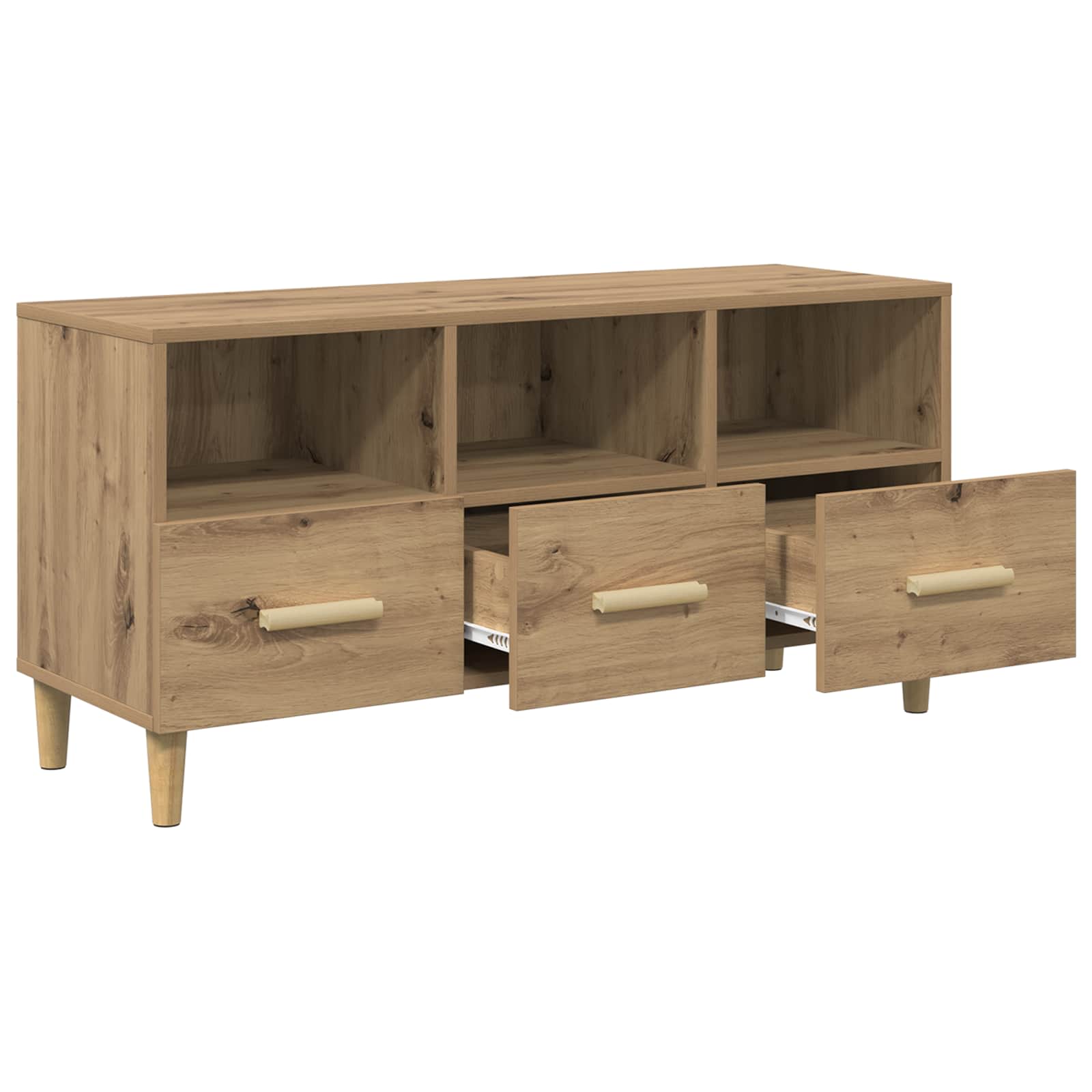 TV-kast Ambachtelijk eiken 102 x 36 x 50 cm Bewerkt hout is nu te koop bij PeponiXL, paradijselijk wonen!