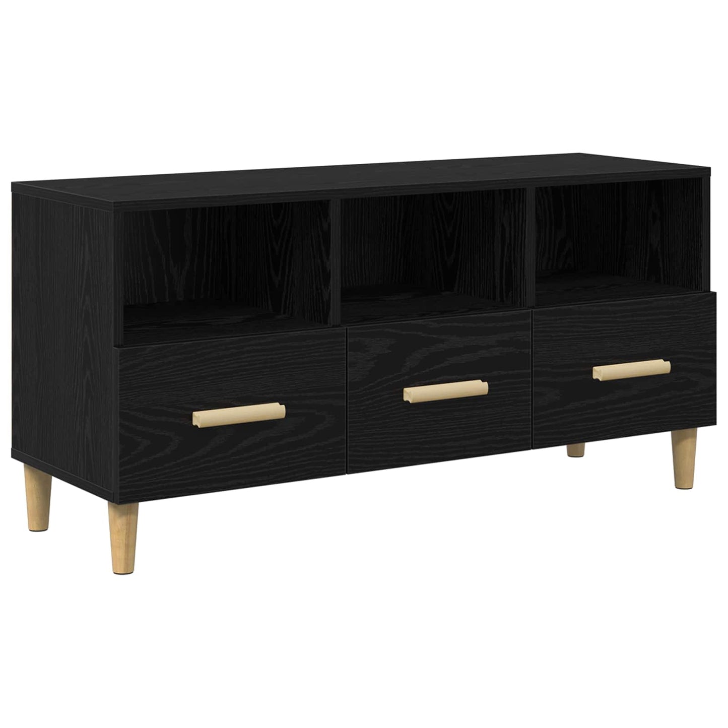 TV-kast met lade Zwart Eiken 102 x 36 x 50 cm Bewerkt hout is nu te koop bij PeponiXL, paradijselijk wonen!