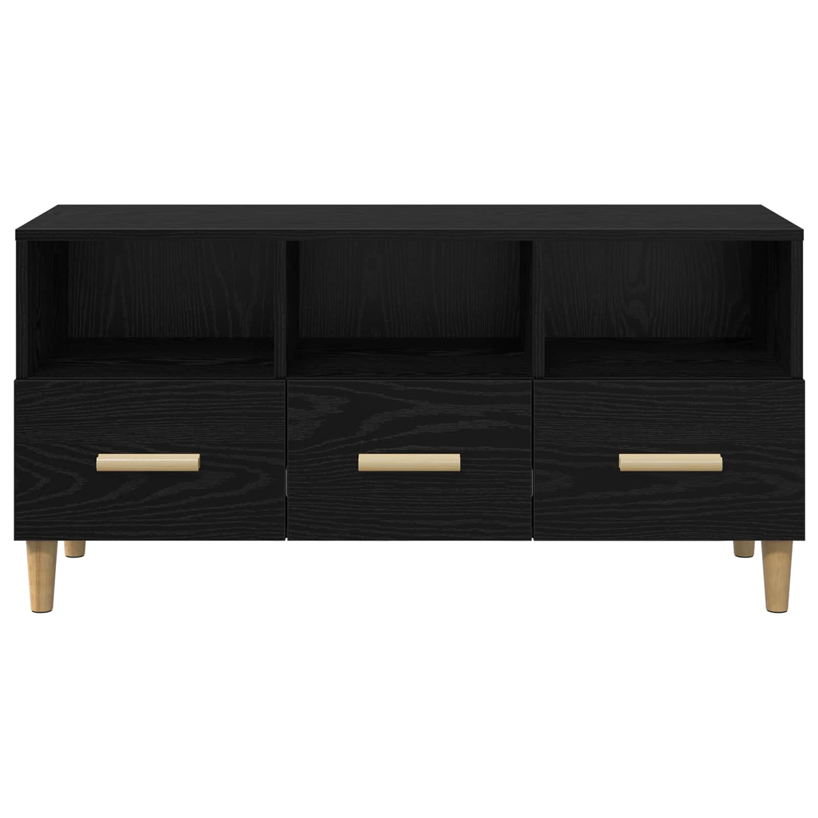 TV-kast met lade Zwart Eiken 102 x 36 x 50 cm Bewerkt hout is nu te koop bij PeponiXL, paradijselijk wonen!