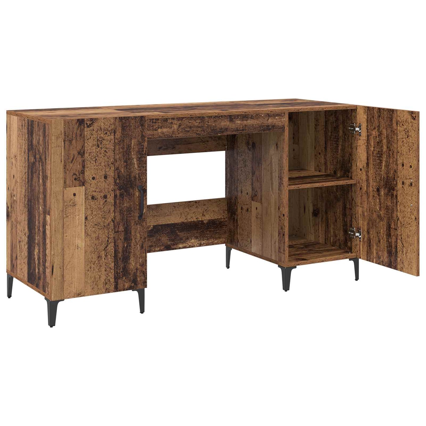 Bureau met opslag Oudhout 140 x 50 x 75 cm Bewerkt hout is nu te koop bij PeponiXL, paradijselijk wonen!