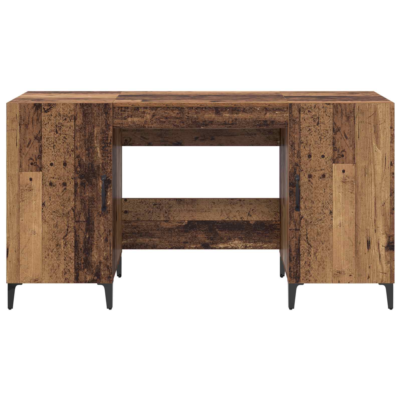Bureau met opslag Oudhout 140 x 50 x 75 cm Bewerkt hout is nu te koop bij PeponiXL, paradijselijk wonen!