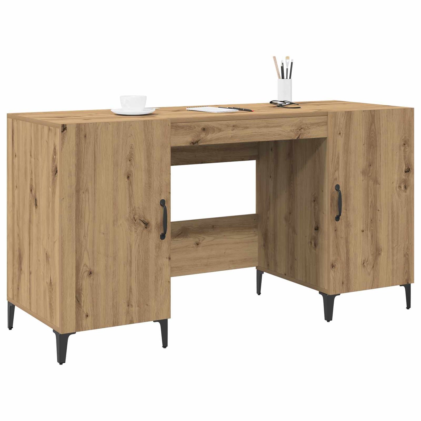 Bureau Ambachtelijk eiken 140 x 50 x 75 cm Bewerkt hout is nu te koop bij PeponiXL, paradijselijk wonen!