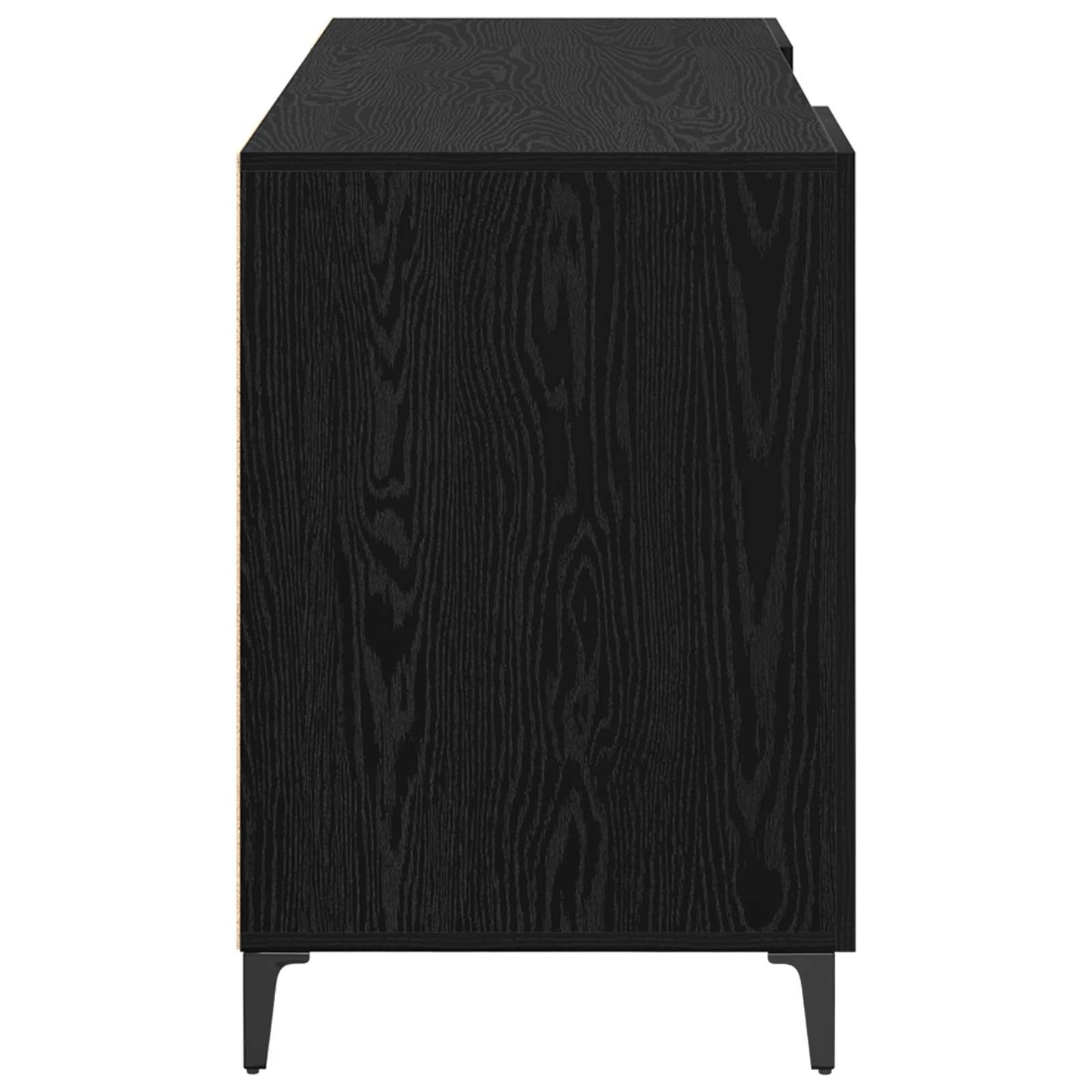Bureau met opslag Zwart Eiken 140 x 50 x 75 cm Bewerkt hout is nu te koop bij PeponiXL, paradijselijk wonen!