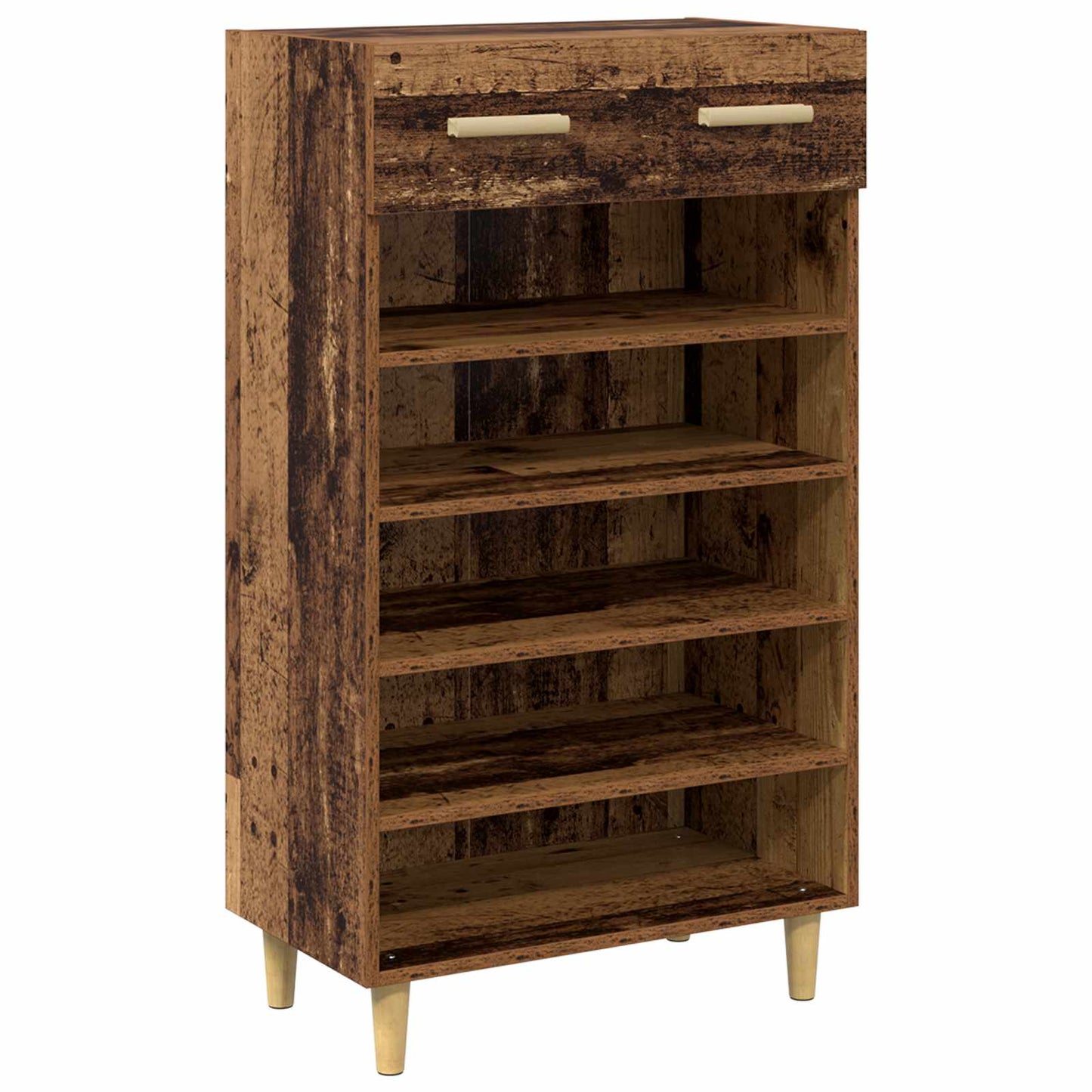 Schoenenkast met lade Oudhout 60 x 35 x 105 cm Bewerkt hout is nu te koop bij PeponiXL, paradijselijk wonen!