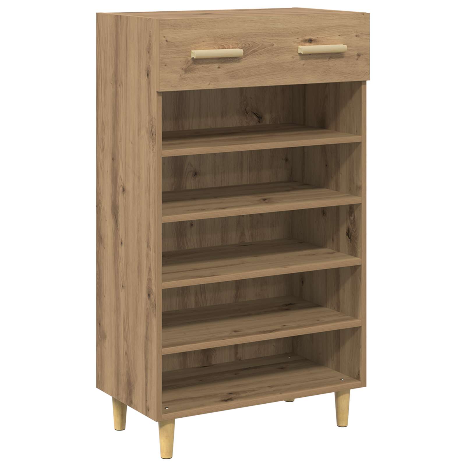 Schoenenkast Ambachtelijk eiken 60 x 35 x 105 cm Bewerkt hout is nu te koop bij PeponiXL, paradijselijk wonen!