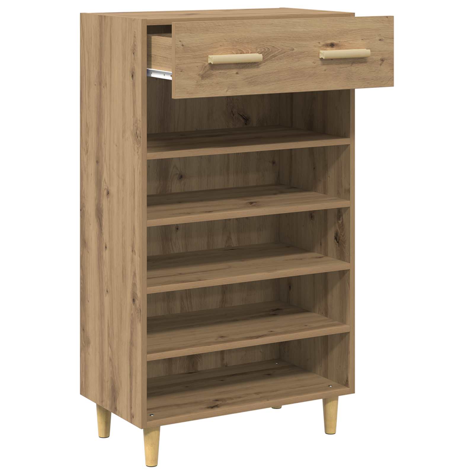 Schoenenkast Ambachtelijk eiken 60 x 35 x 105 cm Bewerkt hout is nu te koop bij PeponiXL, paradijselijk wonen!