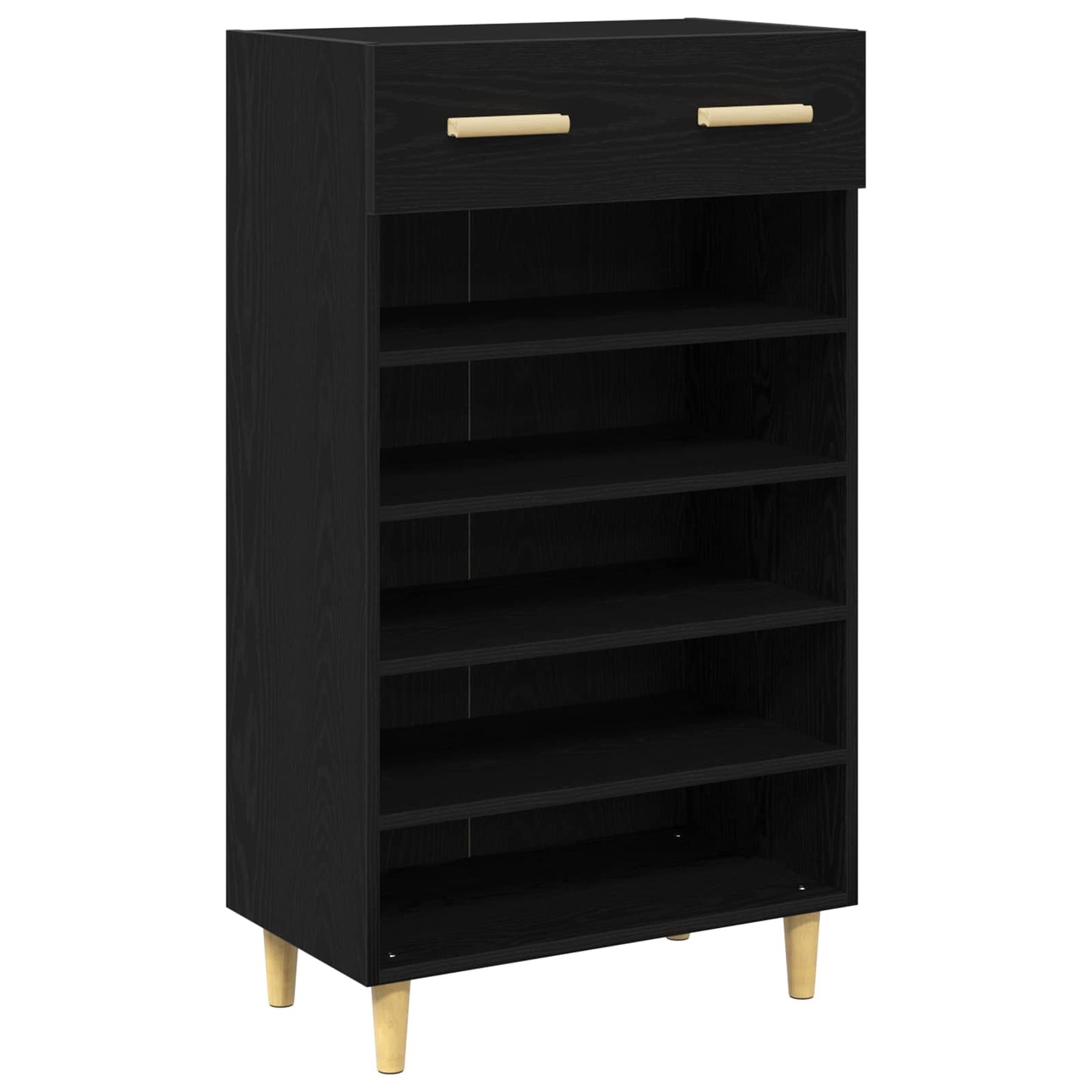 Schoenenkast met lade Zwart Eiken 60 x 35 x 105 cm Bewerkt hout is nu te koop bij PeponiXL, paradijselijk wonen!