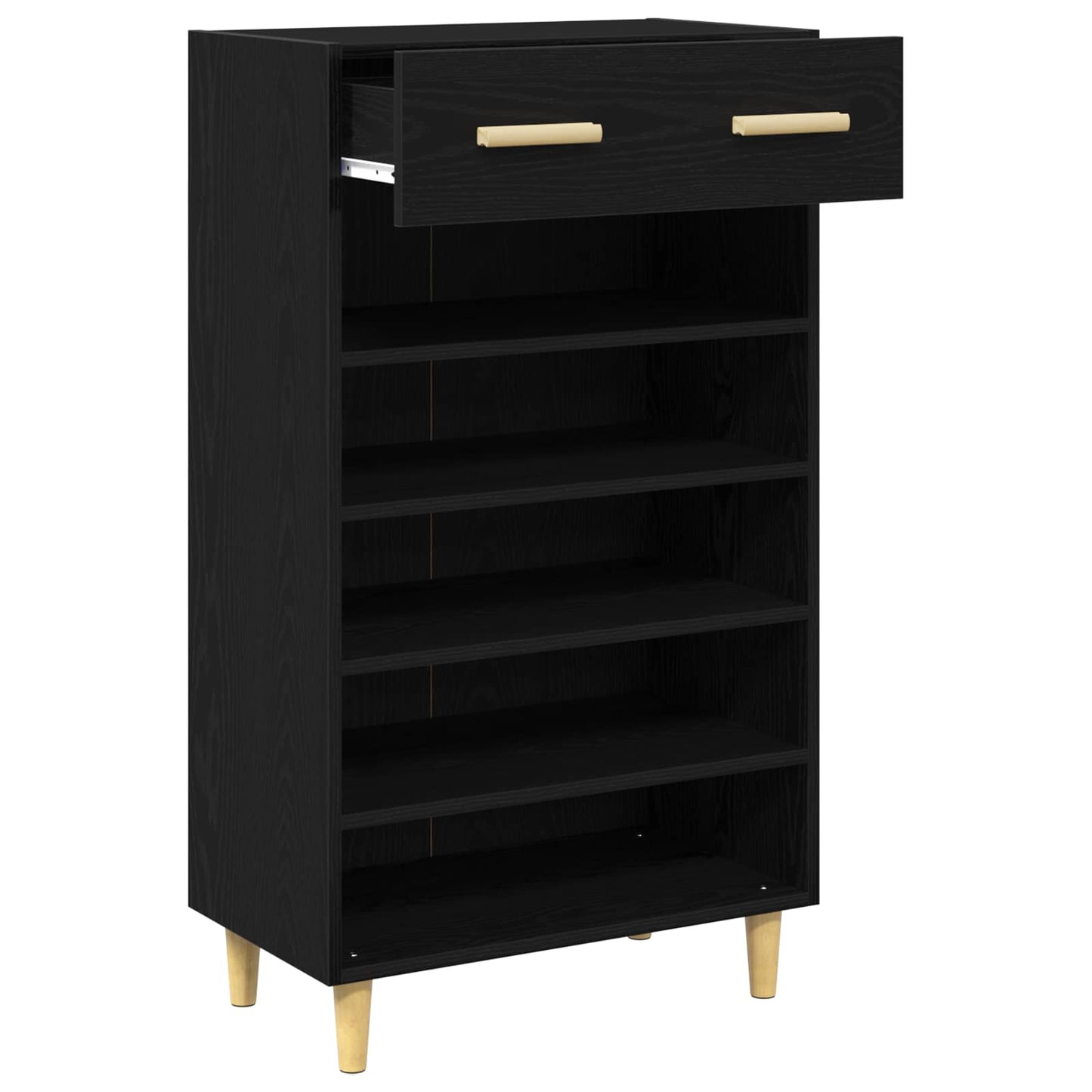 Schoenenkast met lade Zwart Eiken 60 x 35 x 105 cm Bewerkt hout is nu te koop bij PeponiXL, paradijselijk wonen!