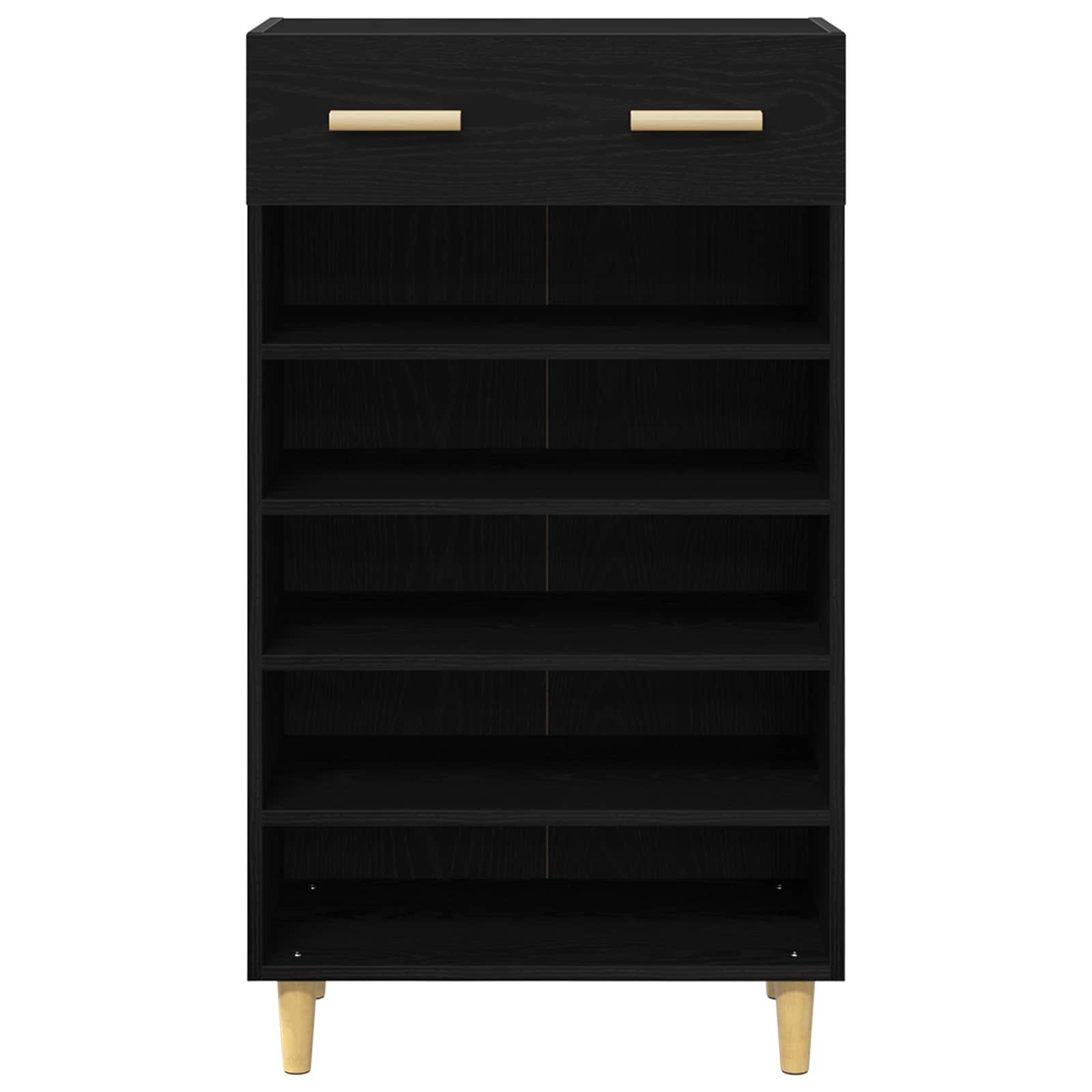 Schoenenkast met lade Zwart Eiken 60 x 35 x 105 cm Bewerkt hout is nu te koop bij PeponiXL, paradijselijk wonen!