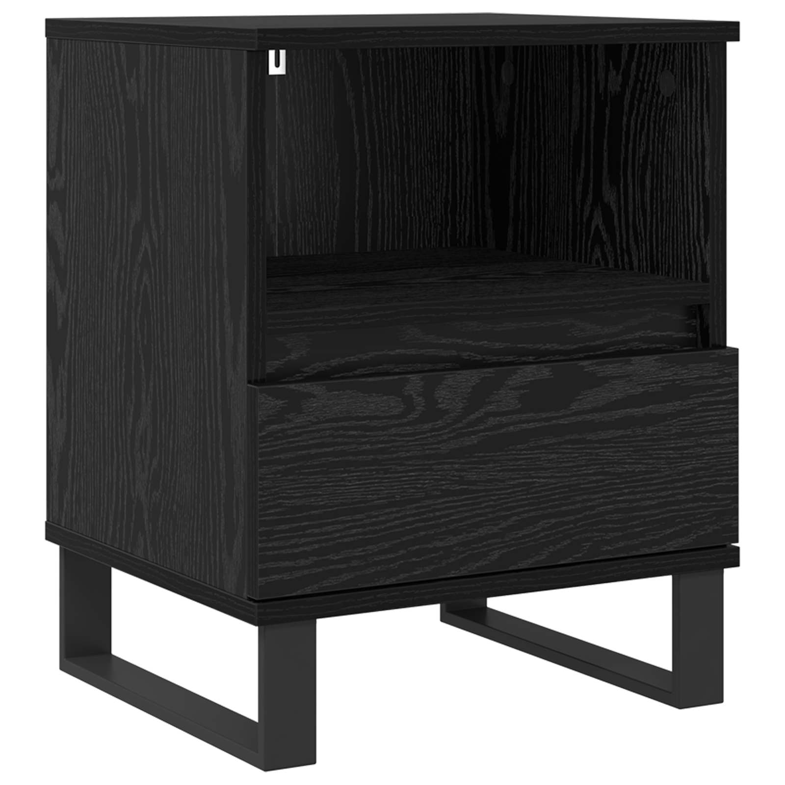 Bed kast met lade Zwart Eiken 40 x 35 x 50 cm Bewerkt hout is nu te koop bij PeponiXL, paradijselijk wonen!