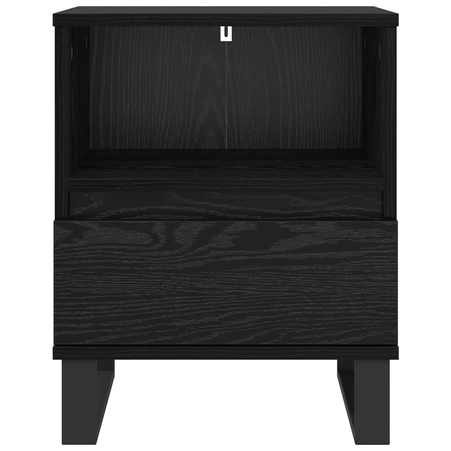 Bed kast met lade Zwart Eiken 40 x 35 x 50 cm Bewerkt hout is nu te koop bij PeponiXL, paradijselijk wonen!