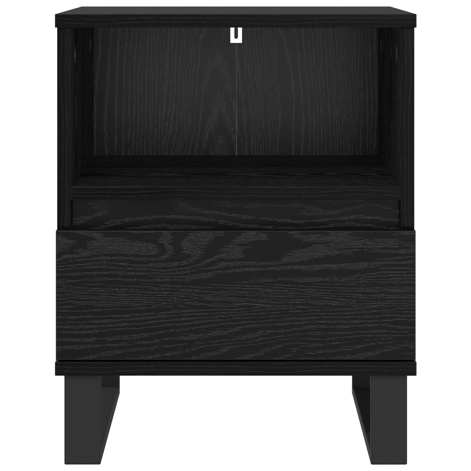 Bed kast met lade Zwart Eiken 40 x 35 x 50 cm Bewerkt hout is nu te koop bij PeponiXL, paradijselijk wonen!
