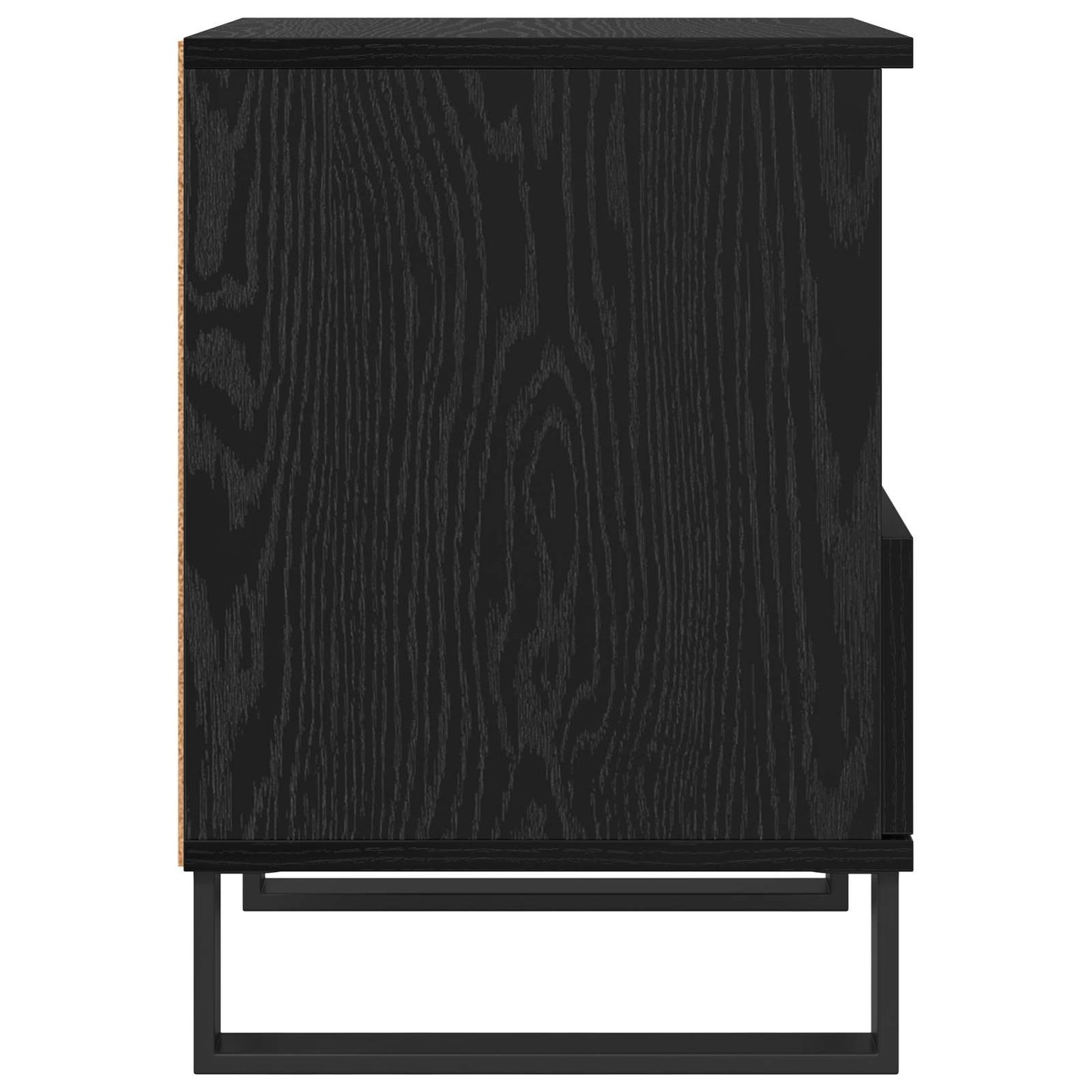 Bed kast met lade Zwart Eiken 40 x 35 x 50 cm Bewerkt hout is nu te koop bij PeponiXL, paradijselijk wonen!
