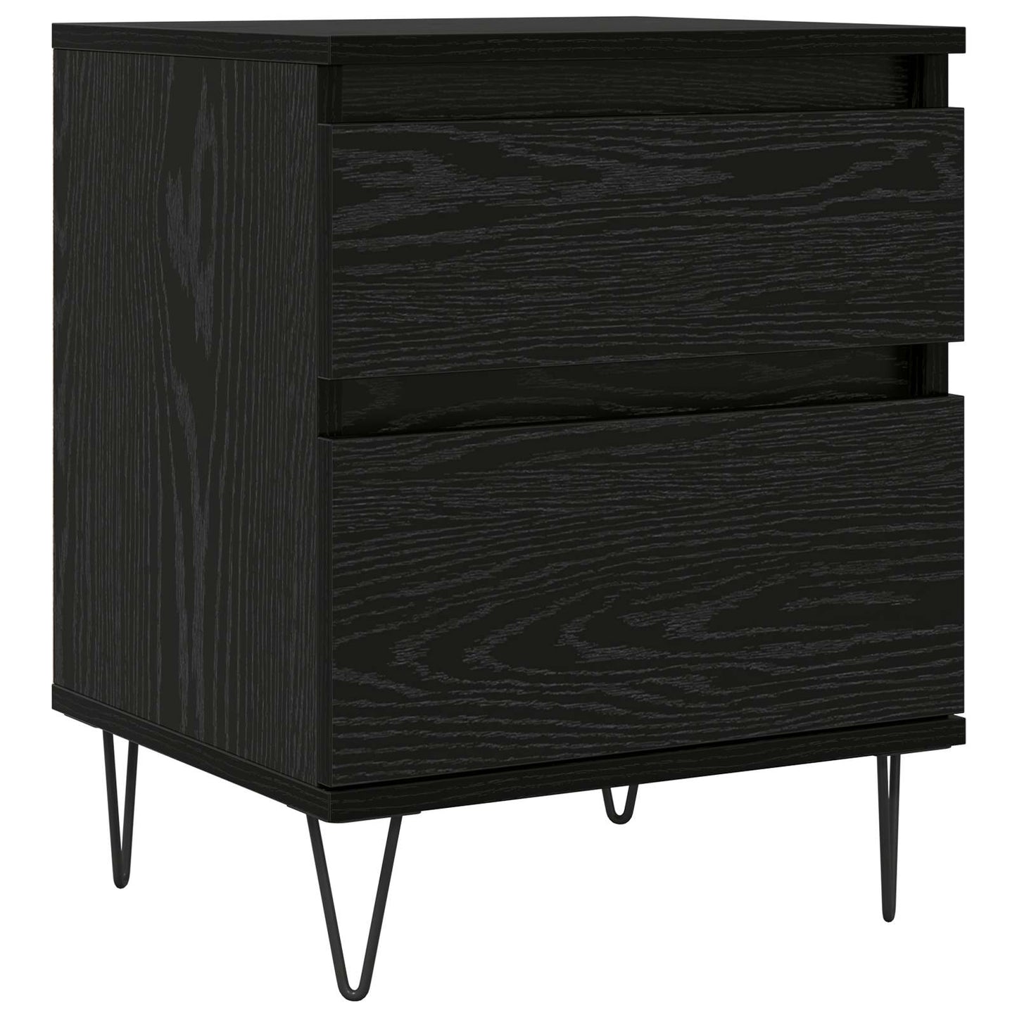 Bed kast met lade Zwart Eiken 40 x 35 x 50 cm Bewerkt hout is nu te koop bij PeponiXL, paradijselijk wonen!