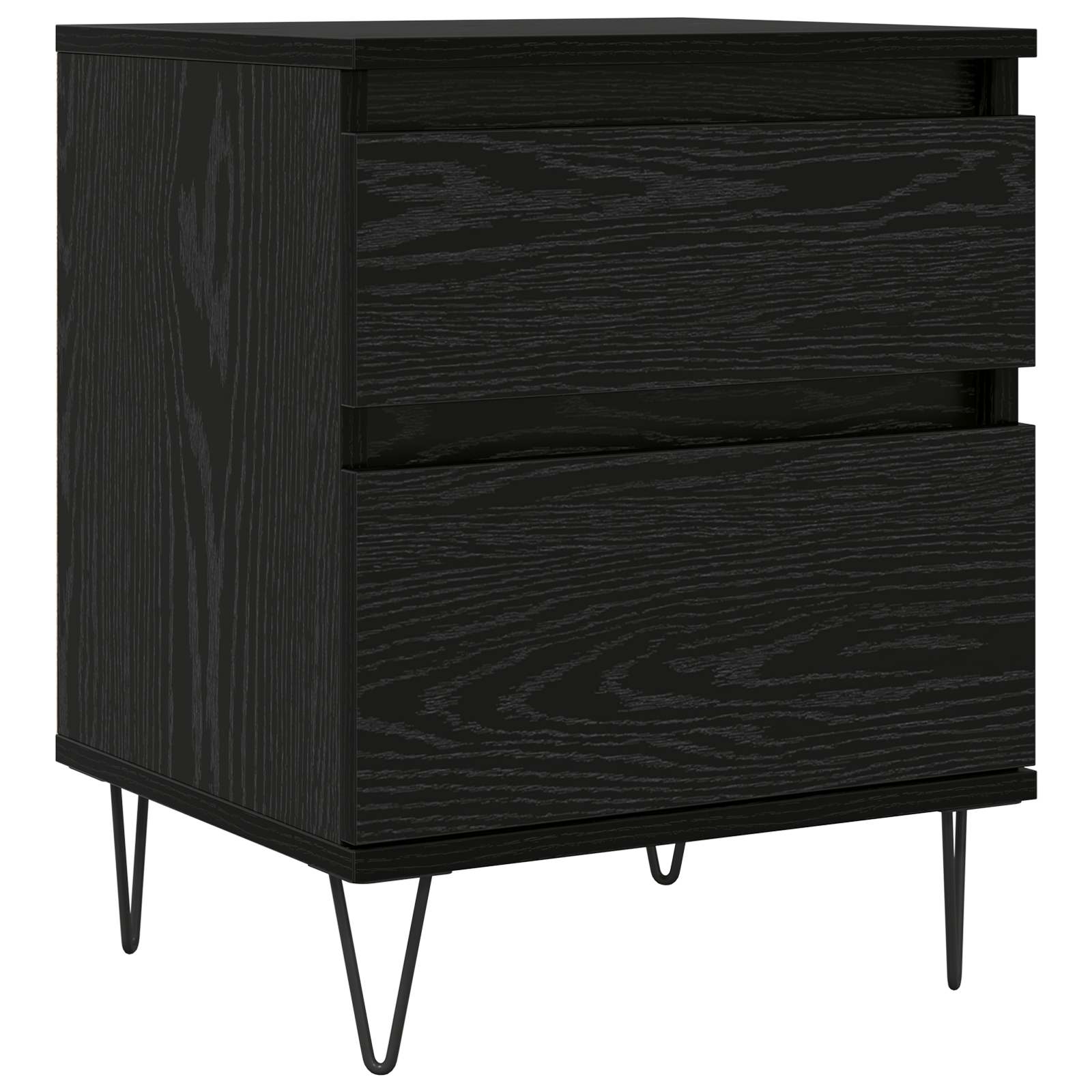 Bed kast met lade Zwart Eiken 40 x 35 x 50 cm Bewerkt hout is nu te koop bij PeponiXL, paradijselijk wonen!
