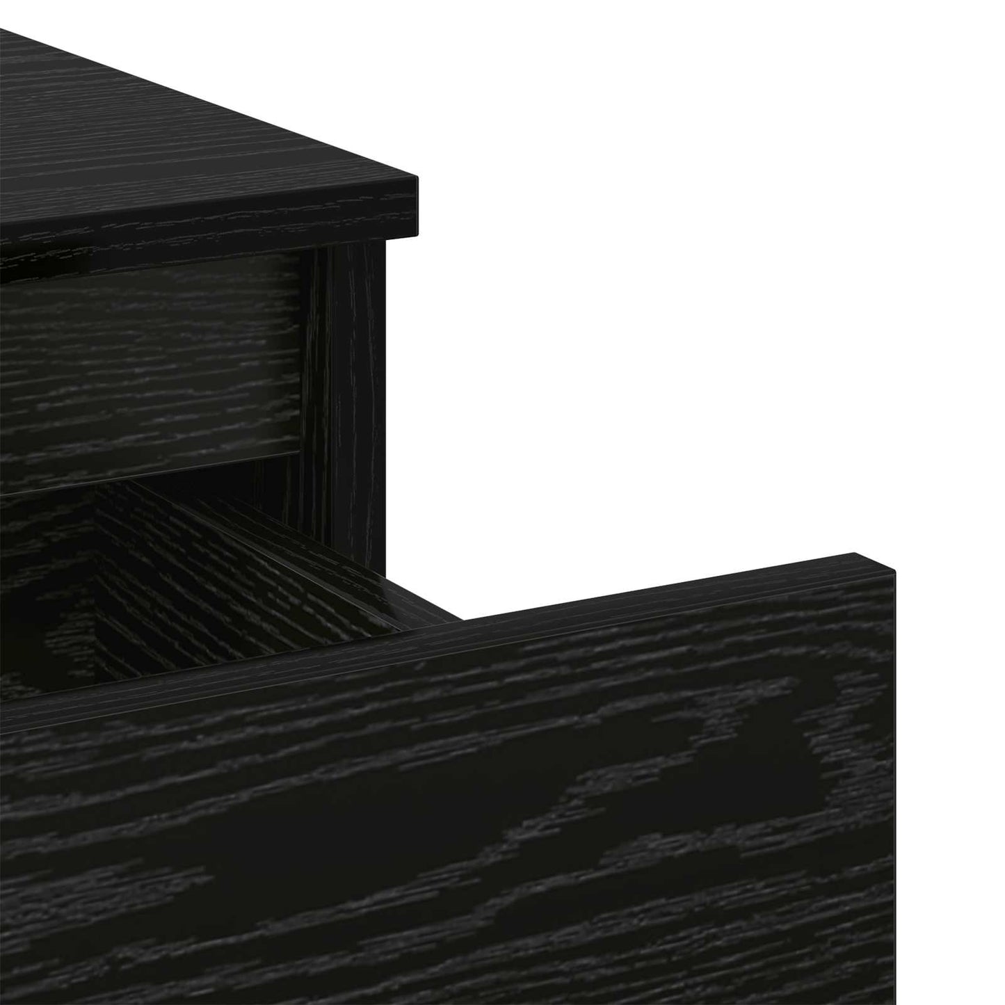 Bed kast met lade Zwart Eiken 40 x 35 x 50 cm Bewerkt hout is nu te koop bij PeponiXL, paradijselijk wonen!