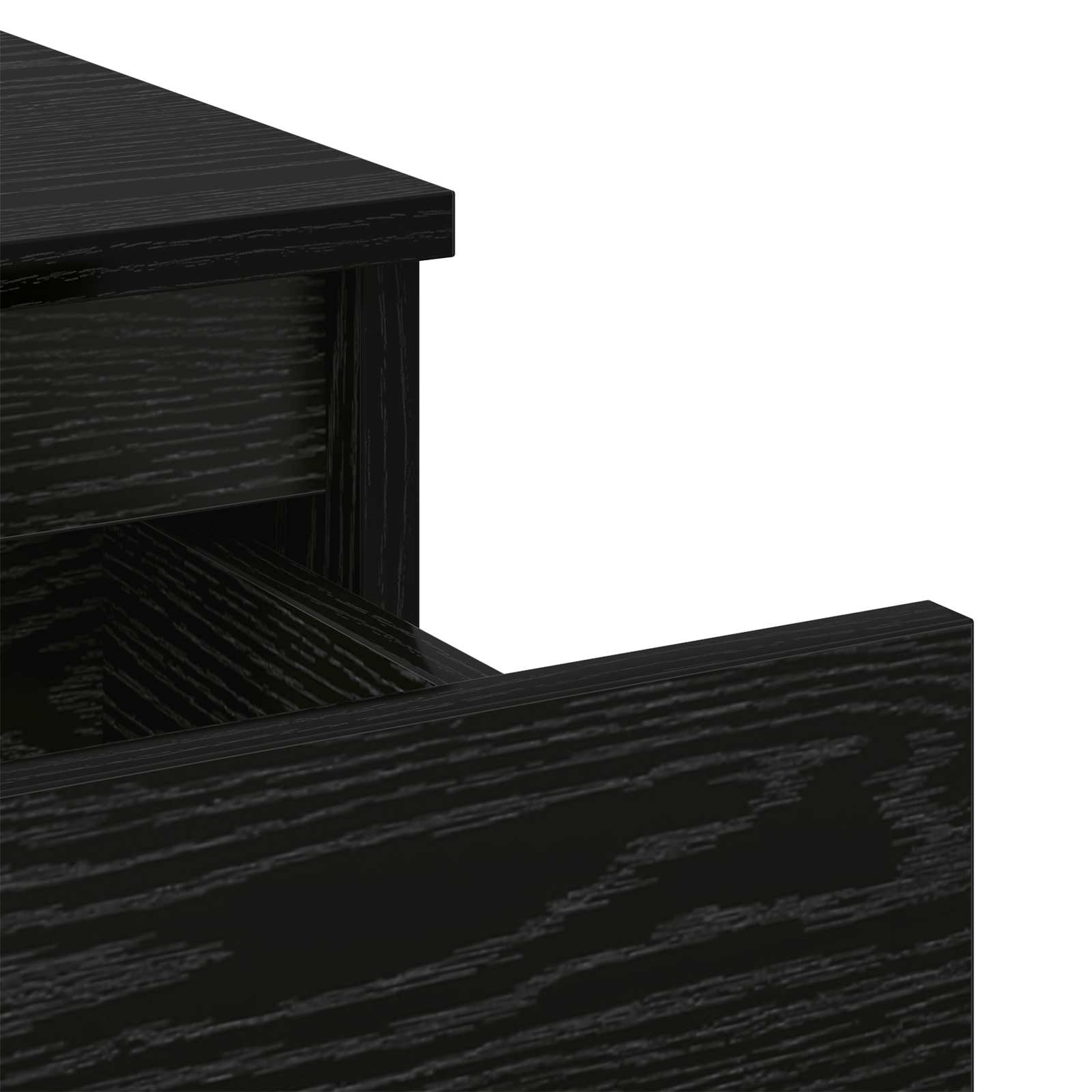 Bed kast met lade Zwart Eiken 40 x 35 x 50 cm Bewerkt hout is nu te koop bij PeponiXL, paradijselijk wonen!