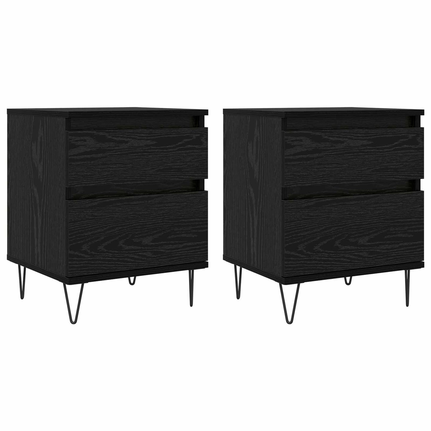 Bed kast met lade Zwart Eiken 40 x 35 x 50 cm Bewerkt hout is nu te koop bij PeponiXL, paradijselijk wonen!
