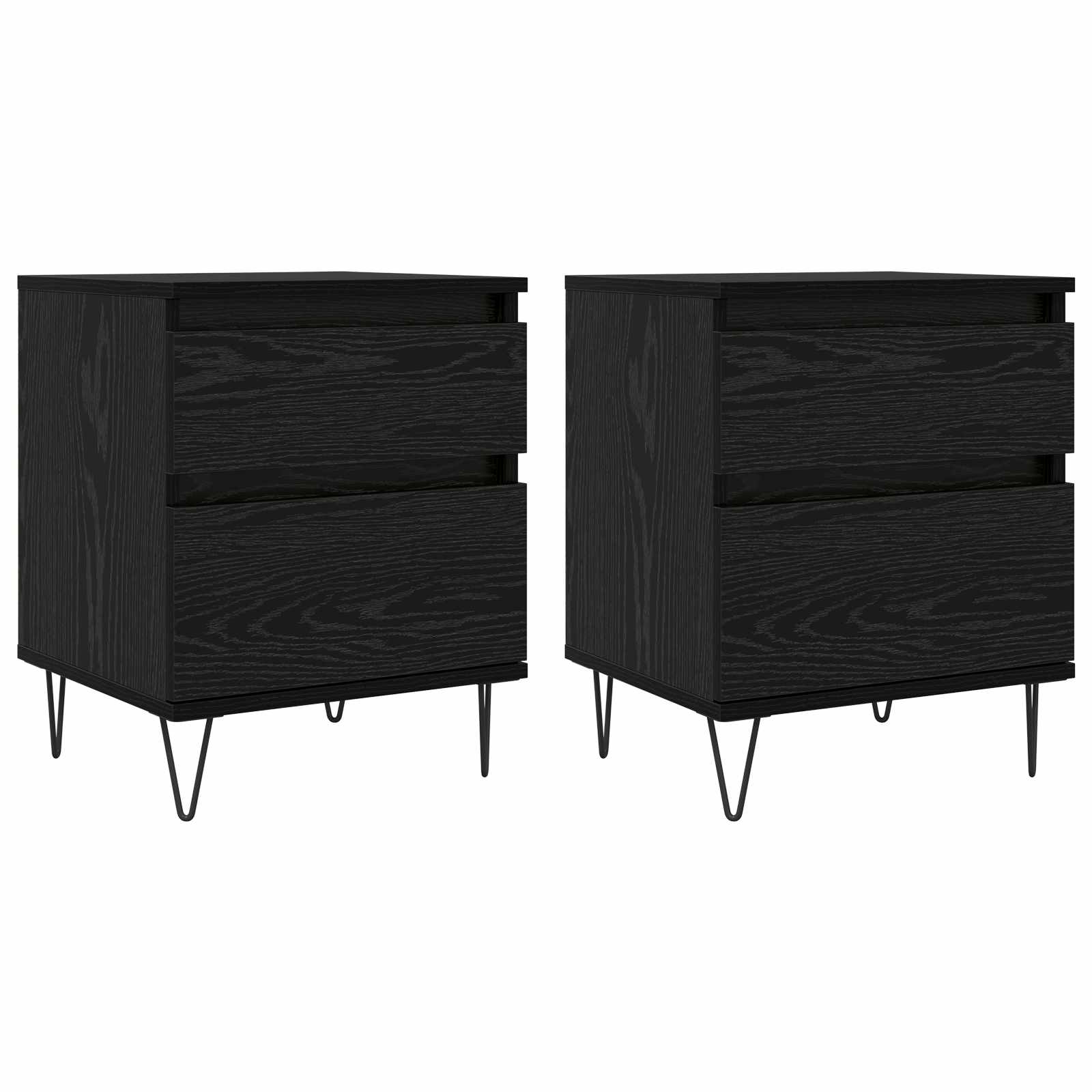 Bed kast met lade Zwart Eiken 40 x 35 x 50 cm Bewerkt hout is nu te koop bij PeponiXL, paradijselijk wonen!