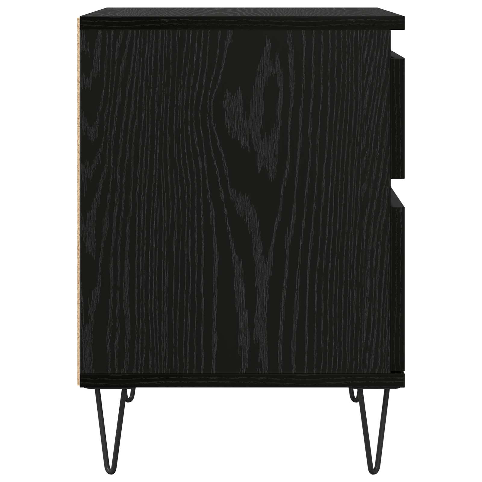 Bed kast met lade Zwart Eiken 40 x 35 x 50 cm Bewerkt hout is nu te koop bij PeponiXL, paradijselijk wonen!