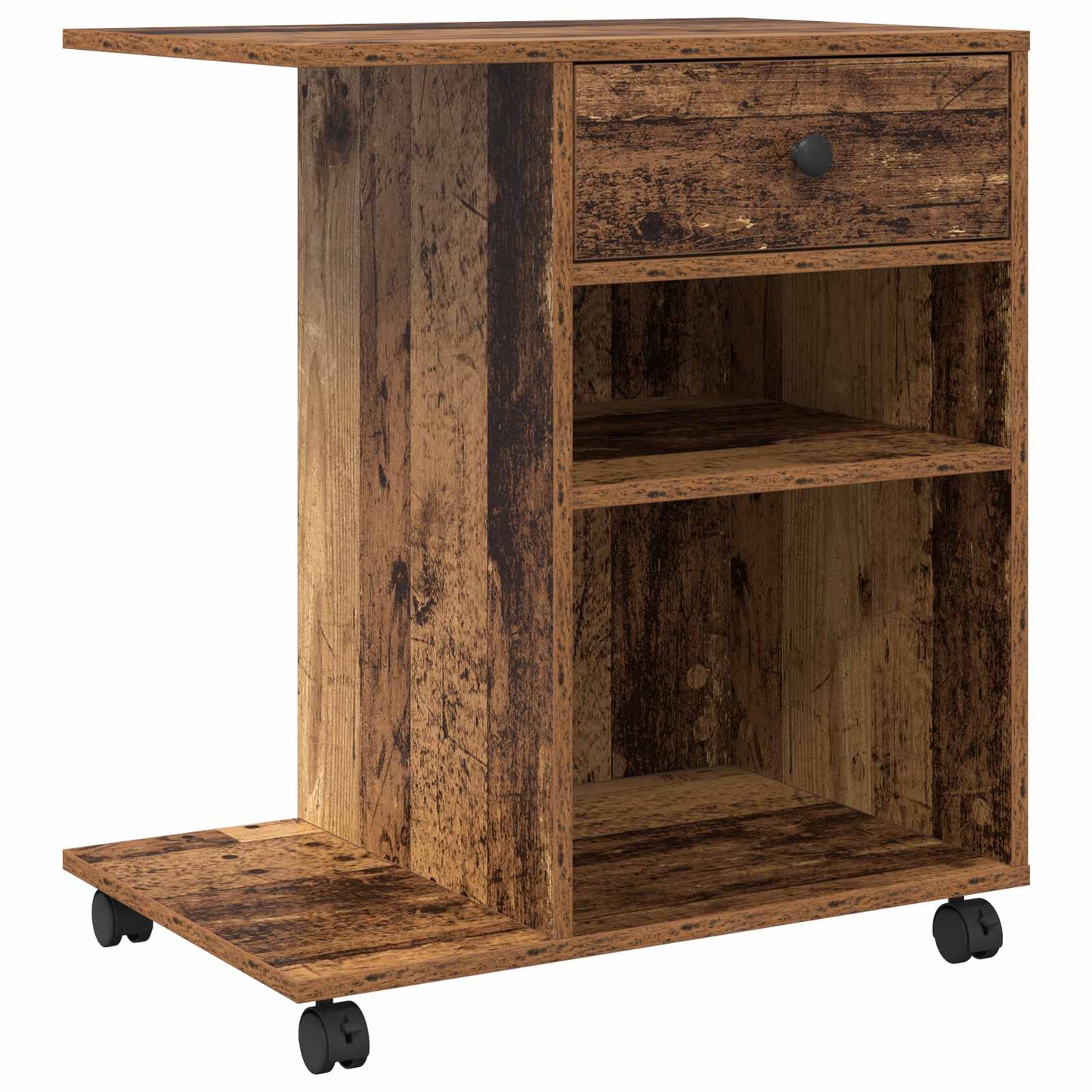 Printerstand met lade Oudhout 60 x 40 x 68.5 cm Bewerkt hout is nu te koop bij PeponiXL, paradijselijk wonen!