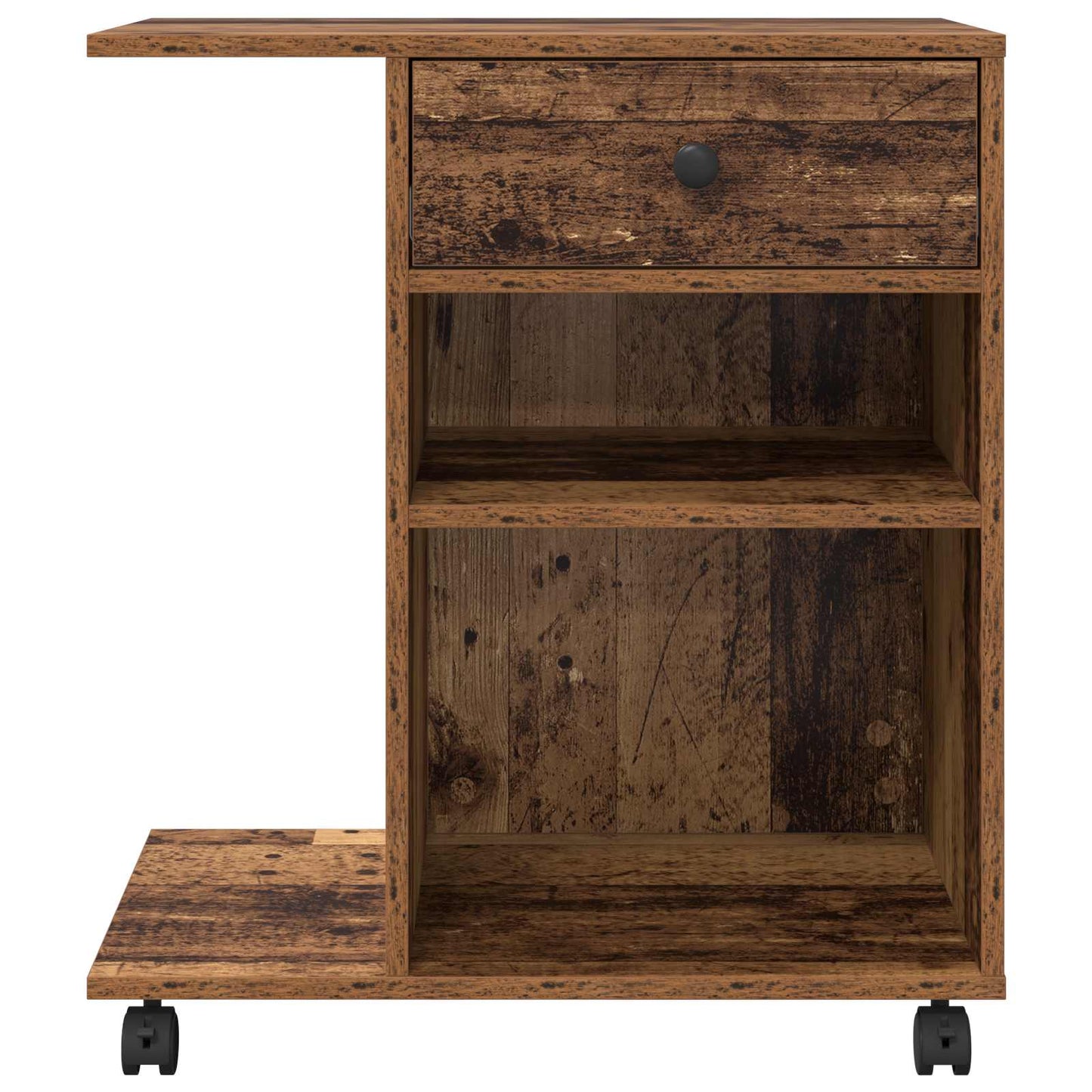 Printerstand met lade Oudhout 60 x 40 x 68.5 cm Bewerkt hout is nu te koop bij PeponiXL, paradijselijk wonen!