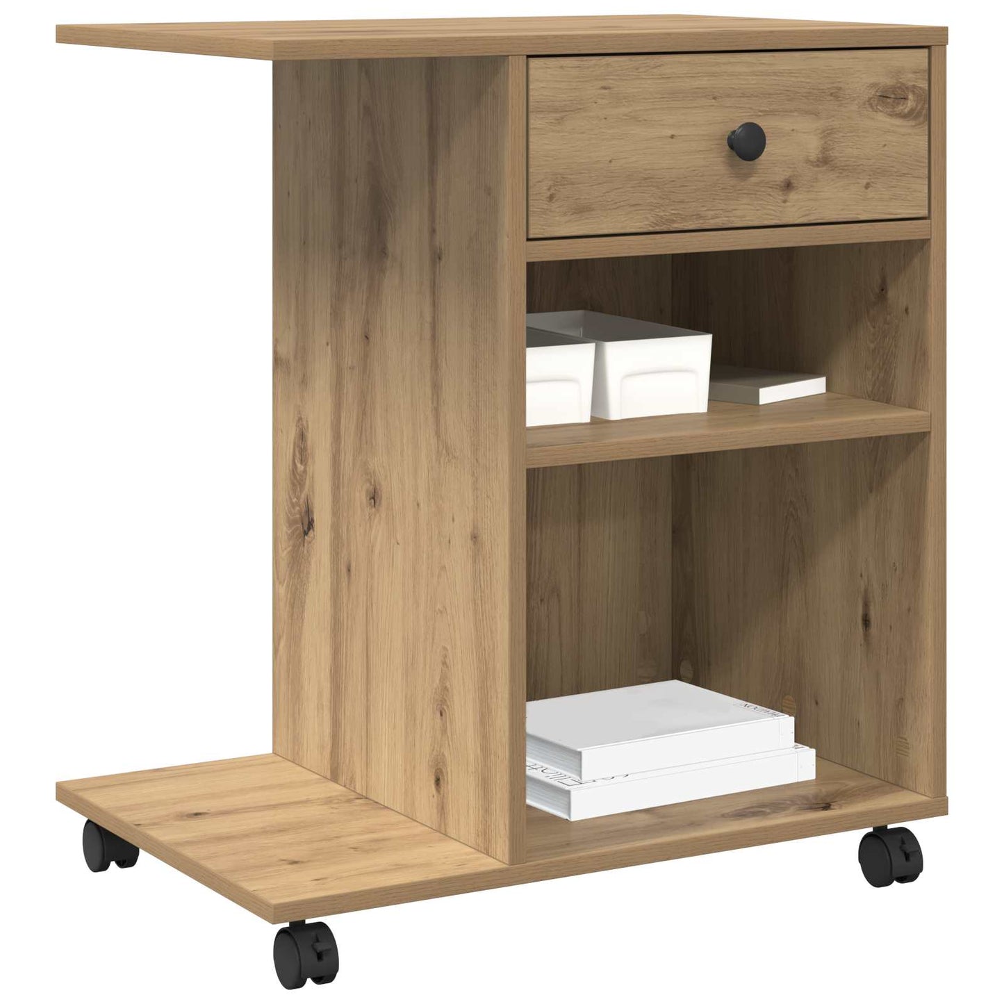 Printerstand Ambachtelijk eiken 60 x 40 x 68.5 cm Bewerkt hout is nu te koop bij PeponiXL, paradijselijk wonen!