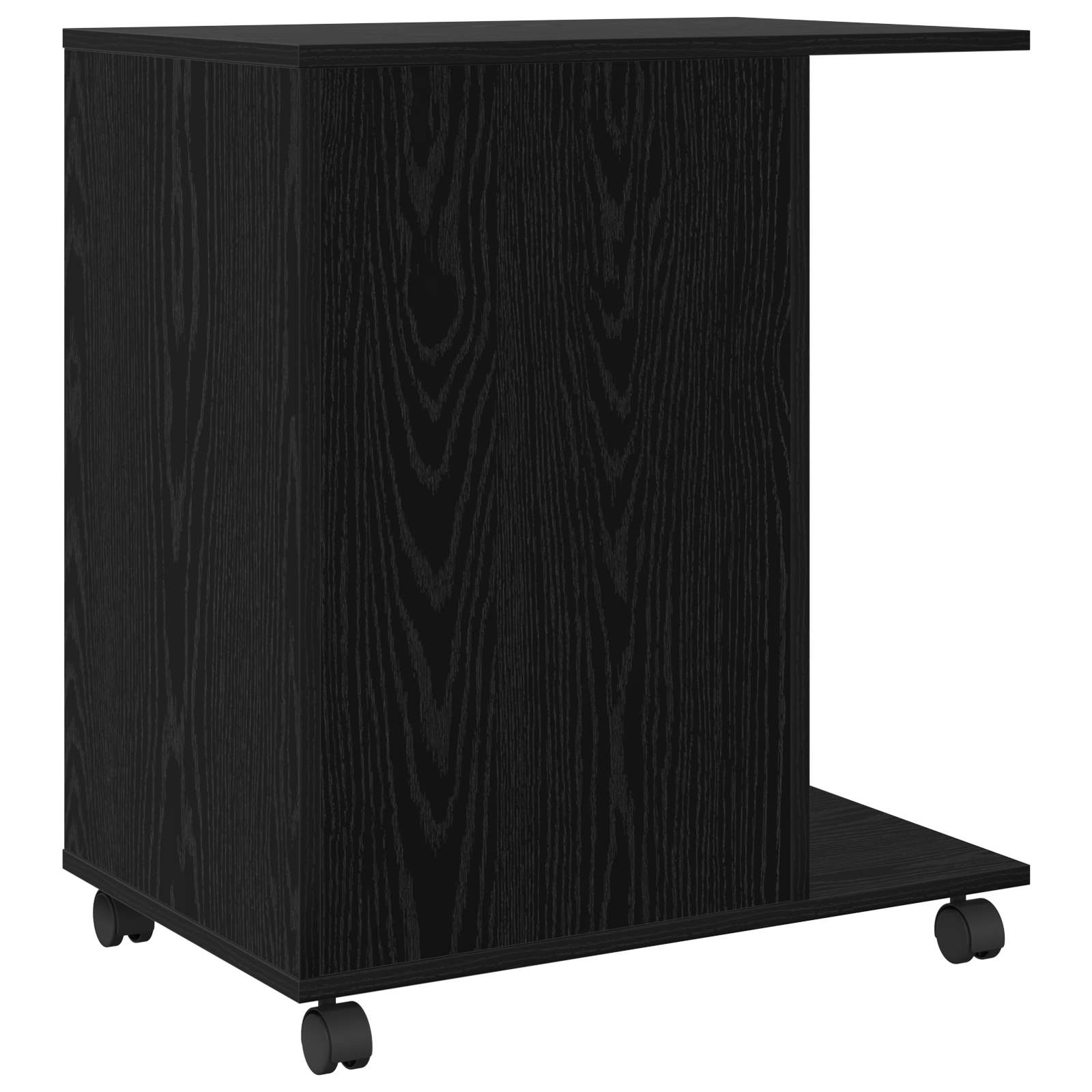 Printerstand Effen Zwart Eiken 60 x 40 x 68.5 cm Bewerkt hout is nu te koop bij PeponiXL, paradijselijk wonen!