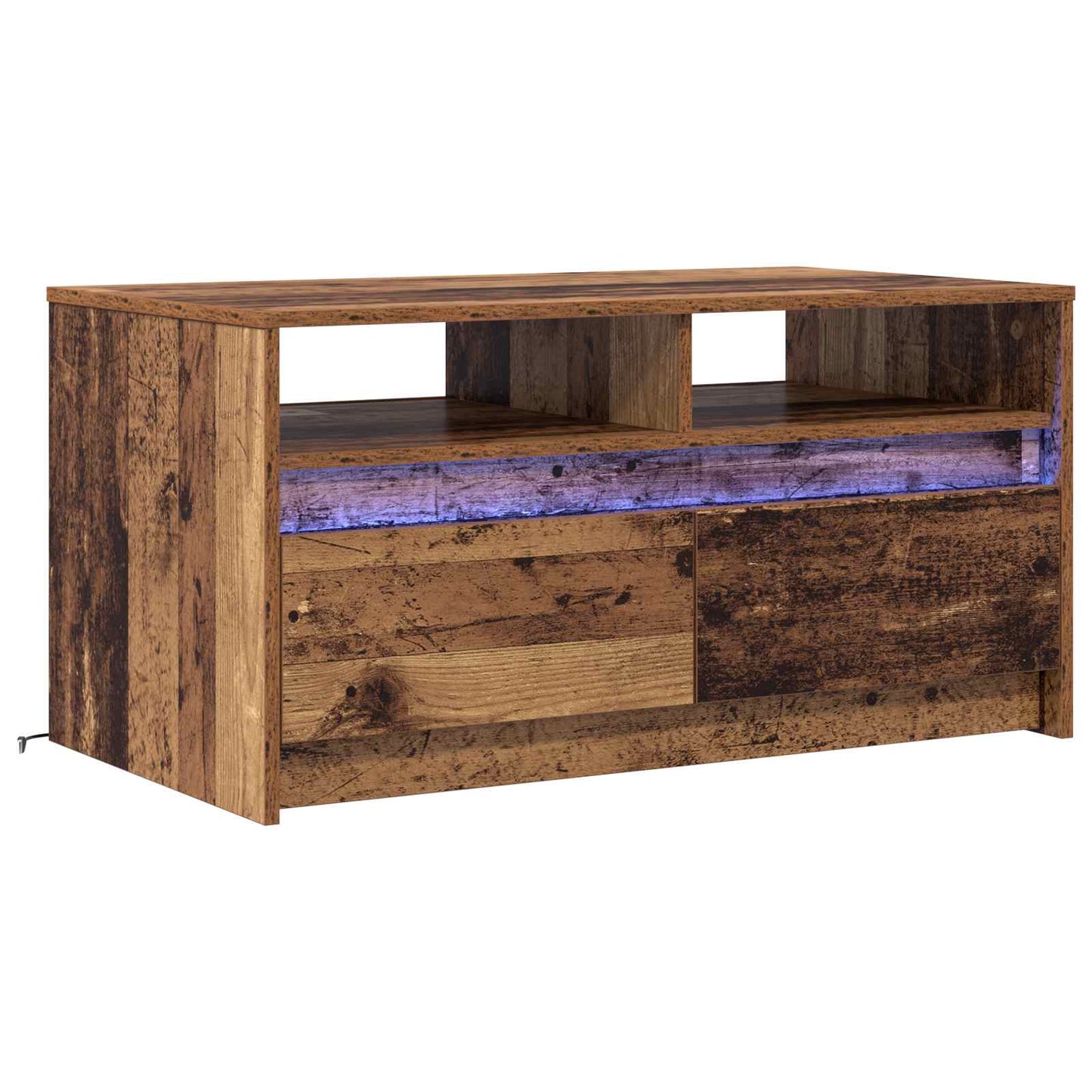 Salontafel met lade Oudhout 90 x 50 x 45 cm Bewerkt hout is nu te koop bij PeponiXL, paradijselijk wonen!