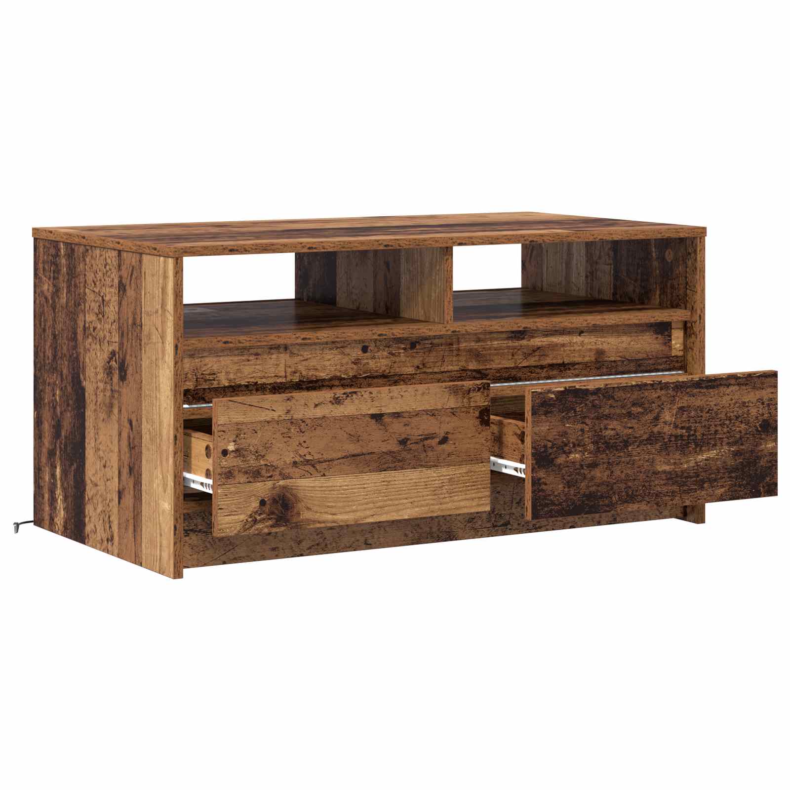 Salontafel met lade Oudhout 90 x 50 x 45 cm Bewerkt hout is nu te koop bij PeponiXL, paradijselijk wonen!