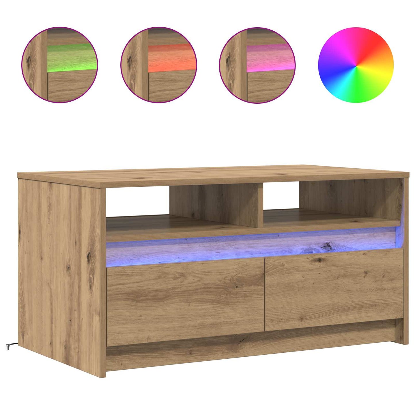 Salontafel Ambachtelijk eiken 90 x 50 x 45 cm Bewerkt hout is nu te koop bij PeponiXL, paradijselijk wonen!