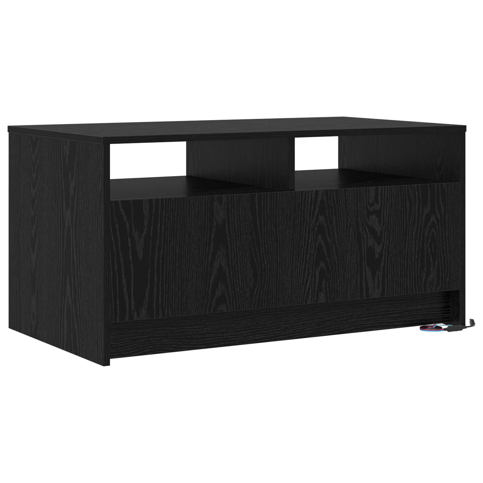 Salontafel met lade Zwart Eiken 90 x 50 x 45 cm Bewerkt hout is nu te koop bij PeponiXL, paradijselijk wonen!