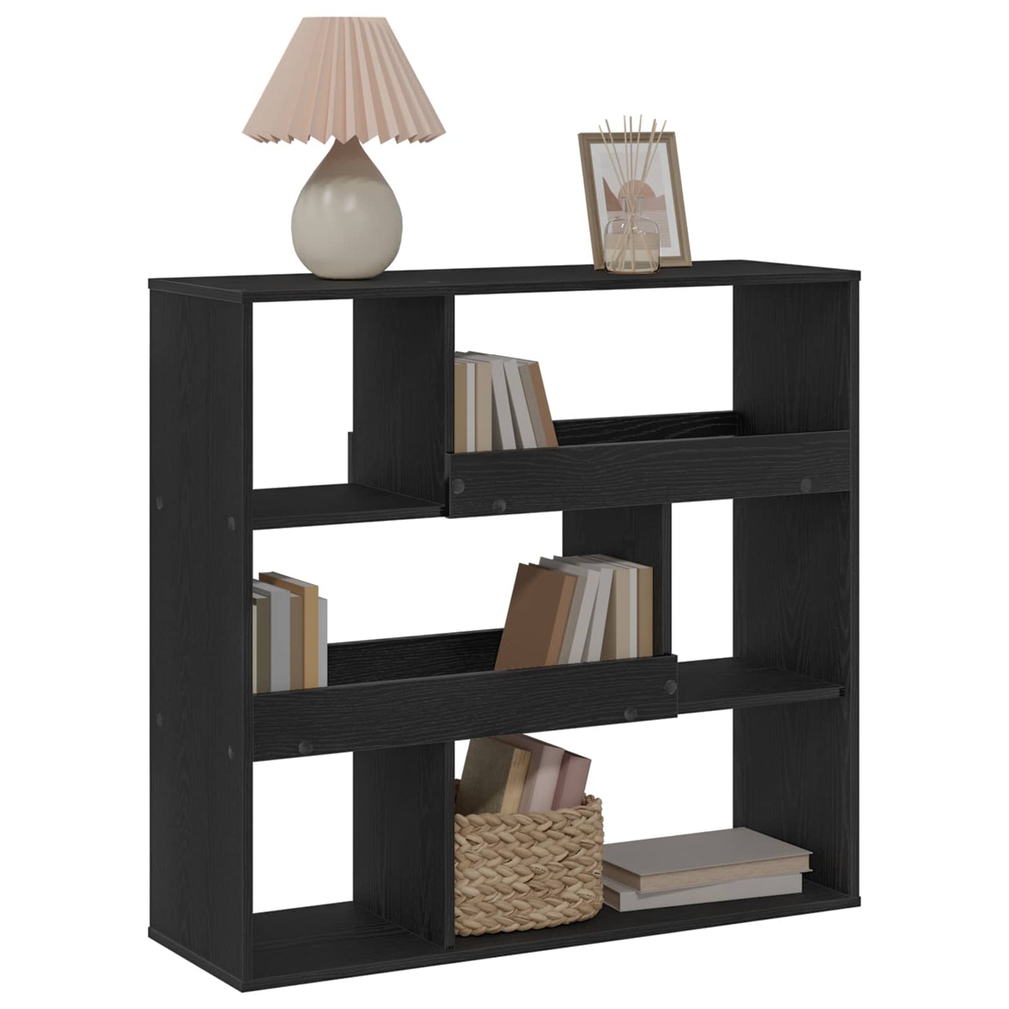Boekenplank Zwart Eiken 100 x 33 x 94,5 cm Bewerkt hout is nu te koop bij PeponiXL, paradijselijk wonen!