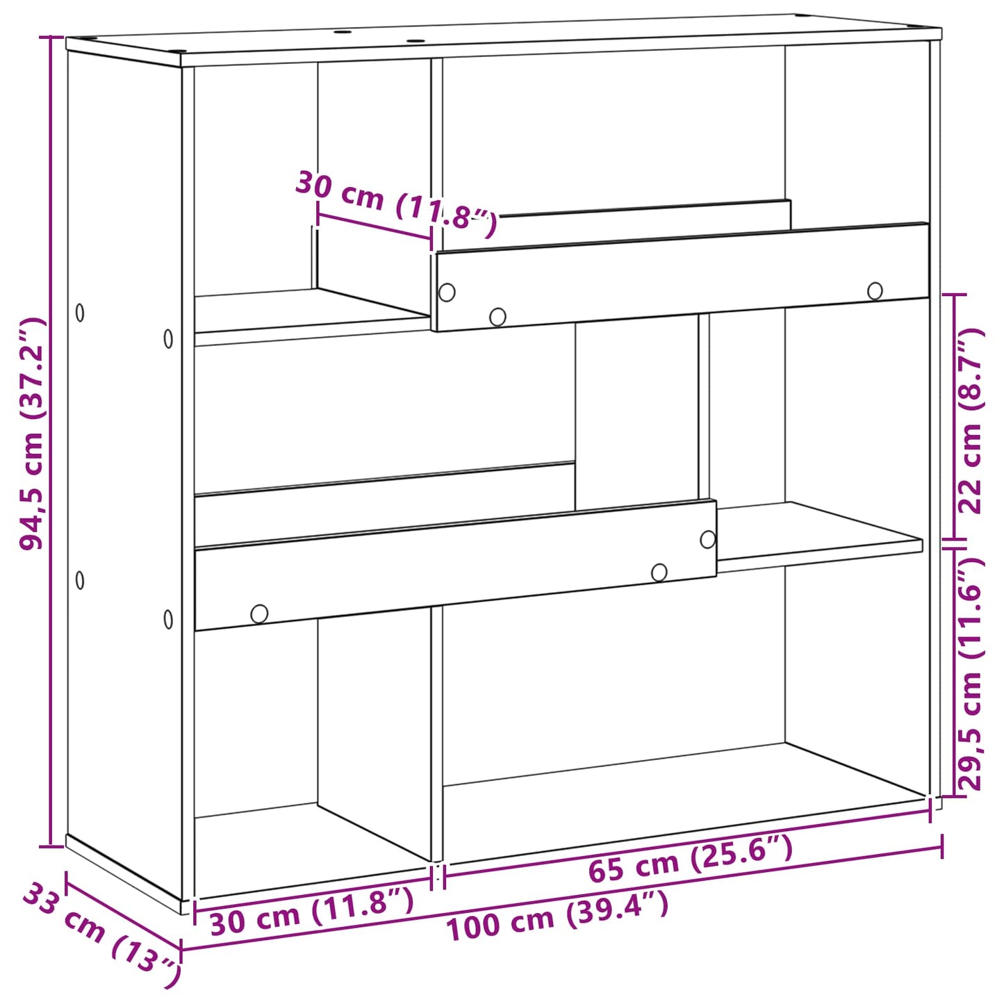 Boekenplank Zwart Eiken 100 x 33 x 94,5 cm Bewerkt hout is nu te koop bij PeponiXL, paradijselijk wonen!