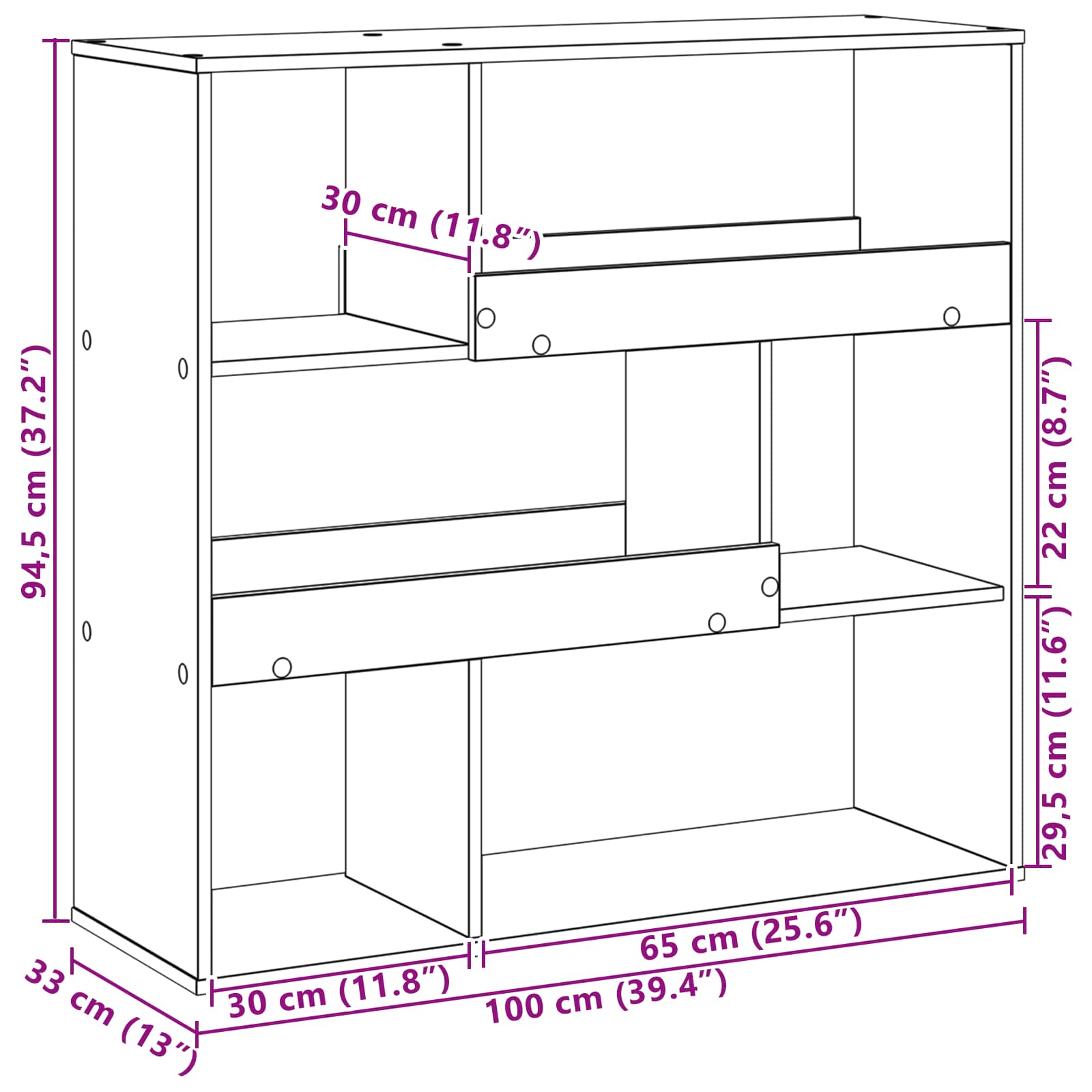 Boekenplank Zwart Eiken 100 x 33 x 94,5 cm Bewerkt hout is nu te koop bij PeponiXL, paradijselijk wonen!