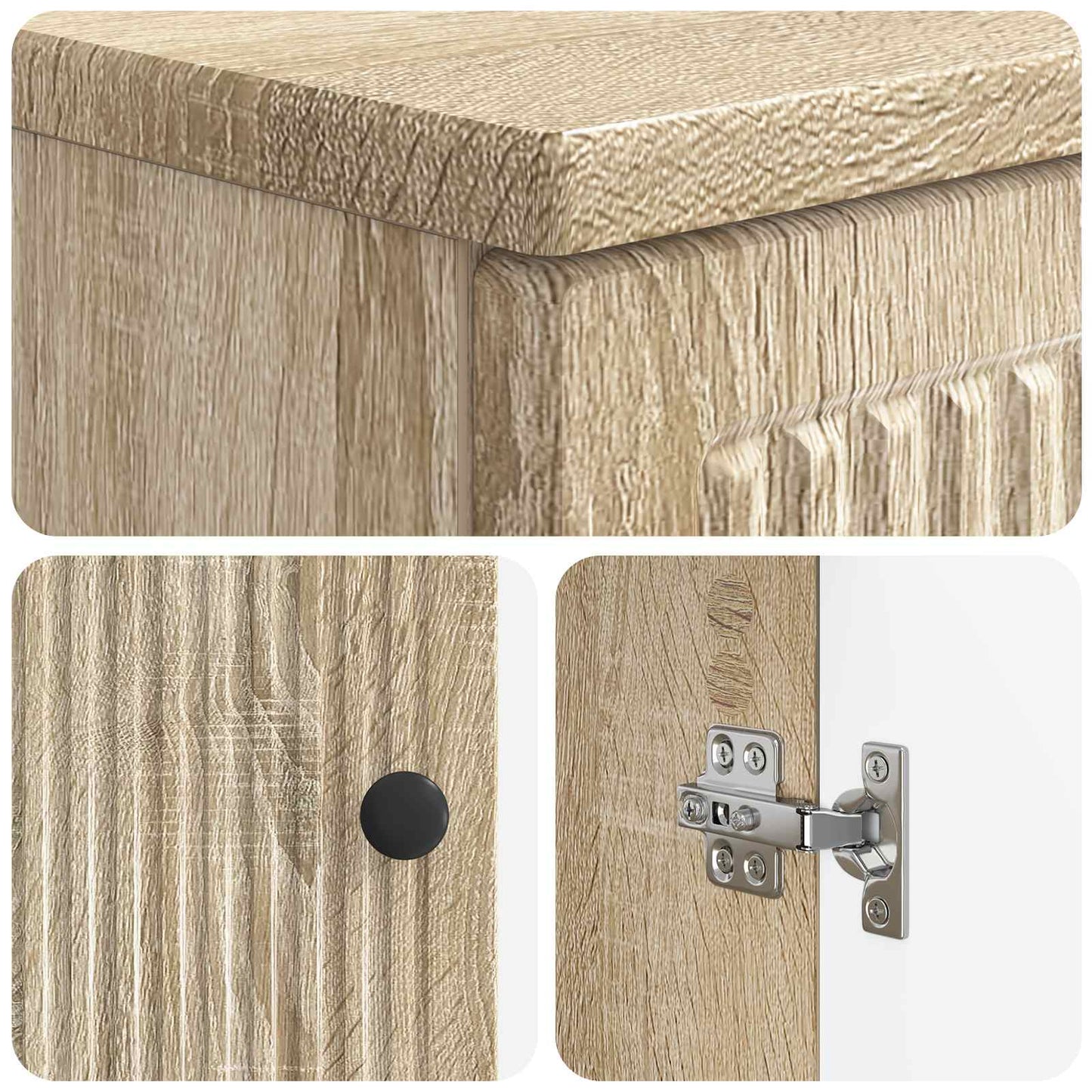 3-delige badkamerkast set EDE Sonoma Eiken Bewerkt hout is nu te koop bij PeponiXL, paradijselijk wonen!