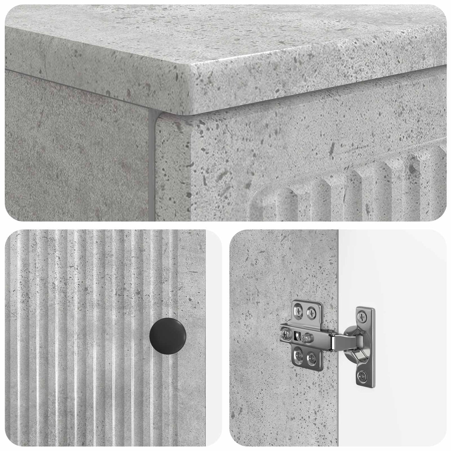 3-delige badkamerkast set EDE Betongrijs Bewerkt hout is nu te koop bij PeponiXL, paradijselijk wonen!