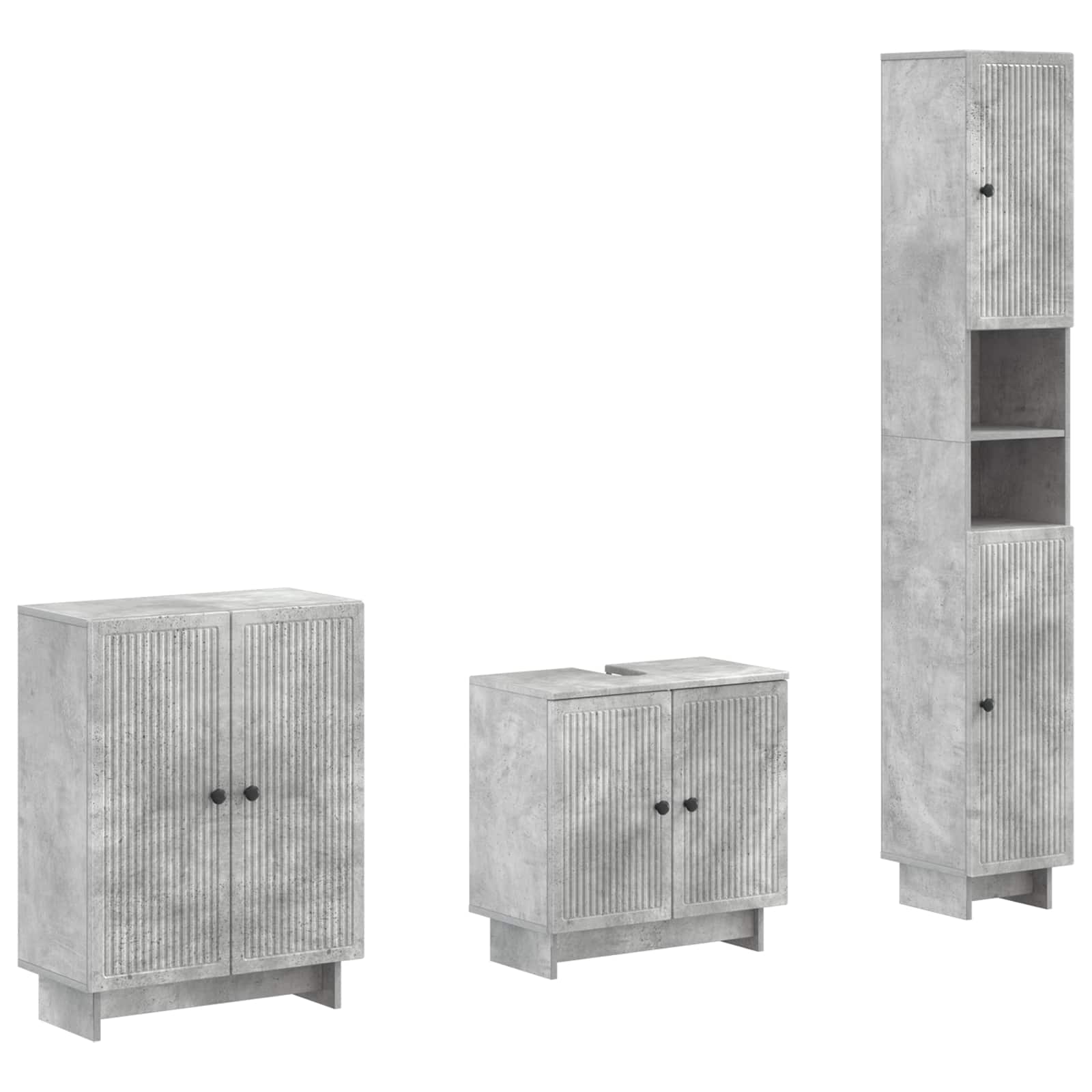 3-delige badkamerkast set EDE Betongrijs Bewerkt hout is nu te koop bij PeponiXL, paradijselijk wonen!