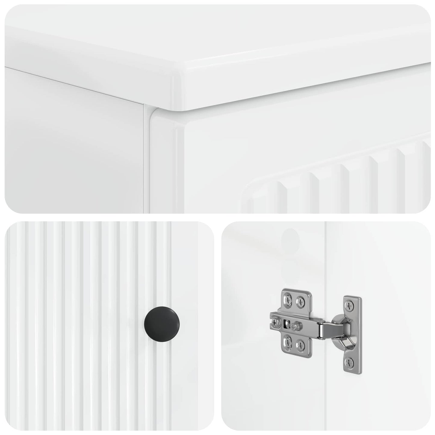 3-delige badkamerkast set EDE Hoogglans Wit Bewerkt hout is nu te koop bij PeponiXL, paradijselijk wonen!