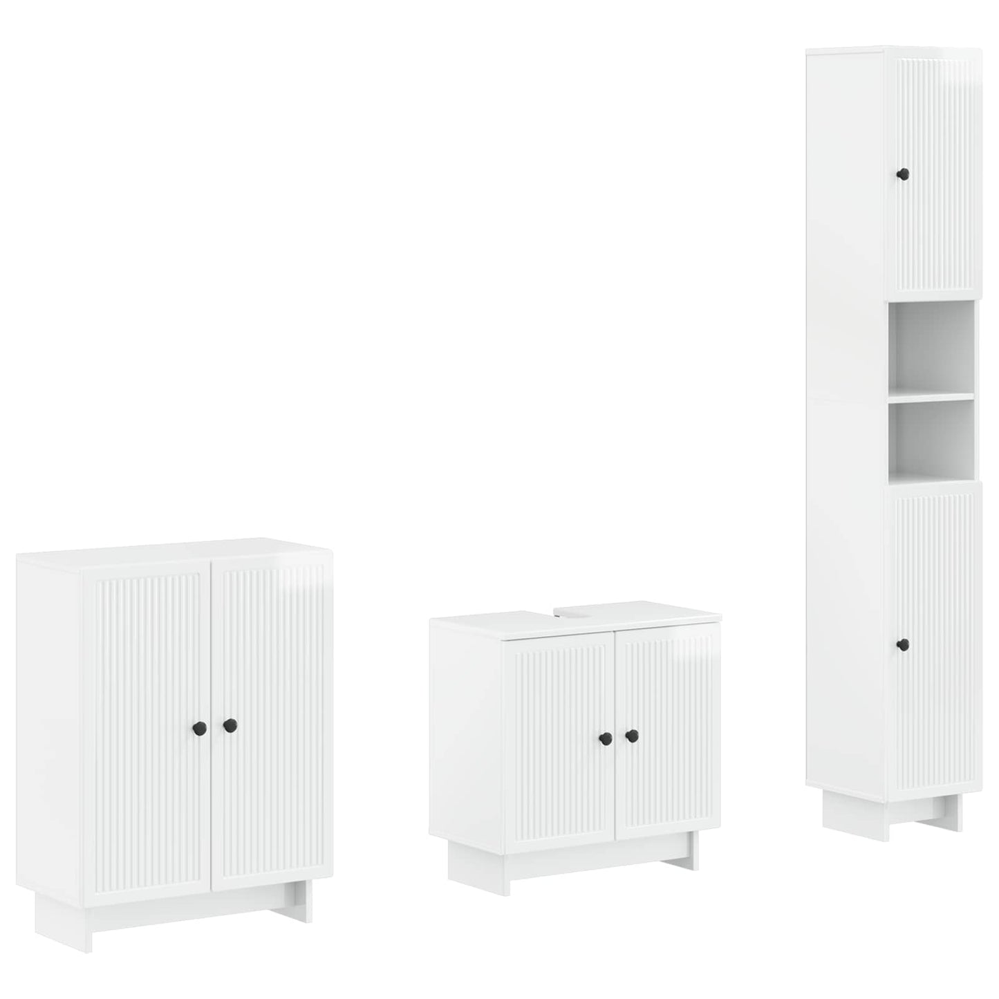 3-delige badkamerkast set EDE Hoogglans Wit Bewerkt hout is nu te koop bij PeponiXL, paradijselijk wonen!