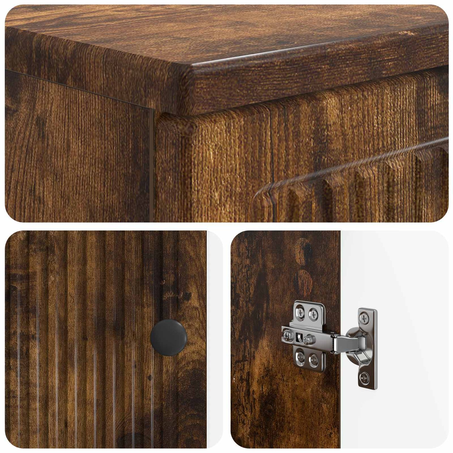 3-delige badkamerkast set EDE Gerookt eiken Bewerkt hout is nu te koop bij PeponiXL, paradijselijk wonen!